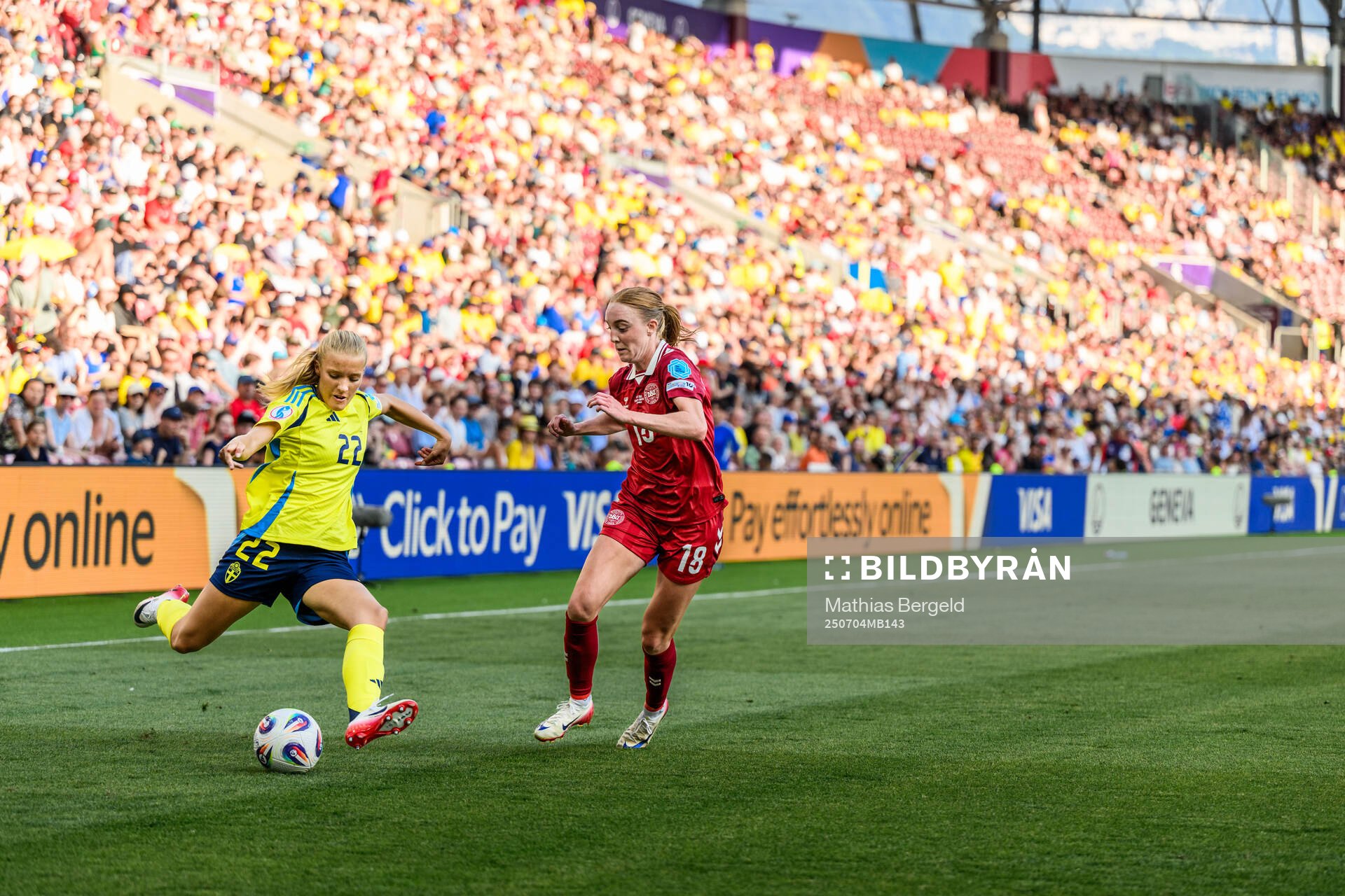 Smilla Holmberg of Sweden and Sara Holmgaard of Denmark