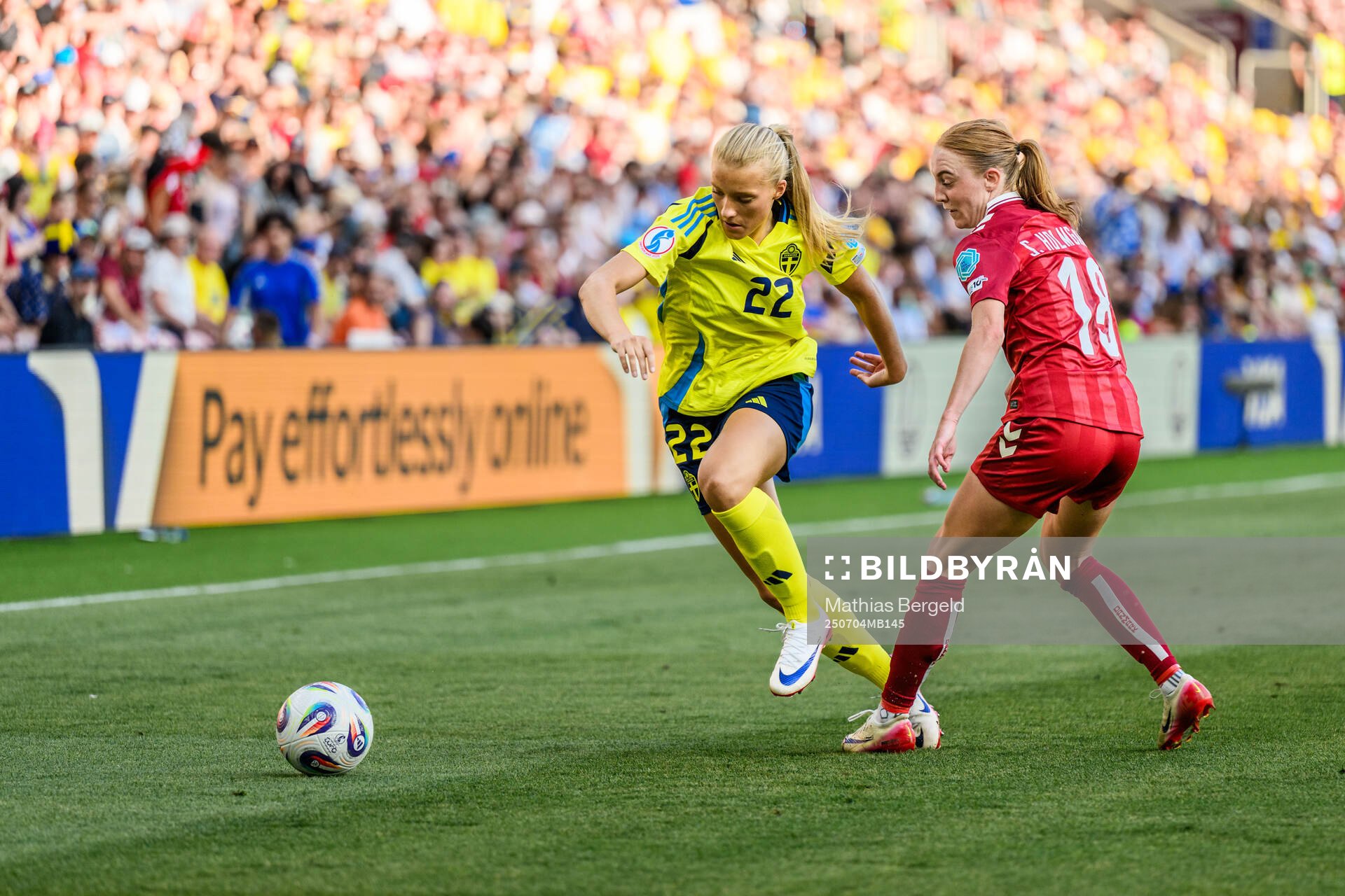 Smilla Holmberg of Sweden and Sara Holmgaard of Denmark