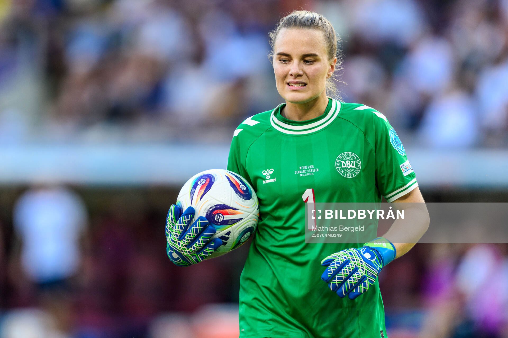 Goalkeeper Maja Bay Østergaard of Denmark