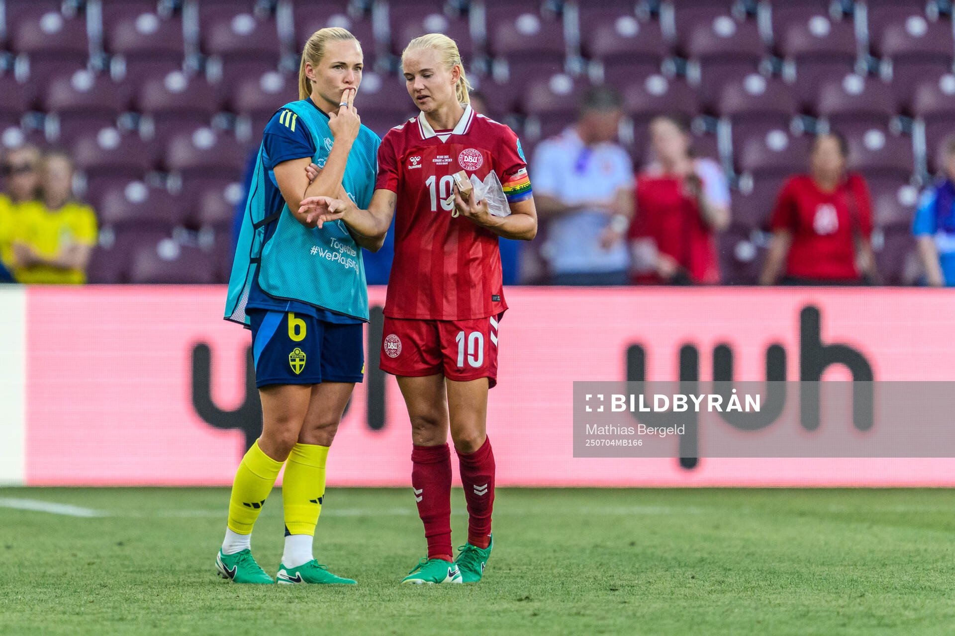 Magdalena Eriksson of Sweden and Pernille Harder of Denmark