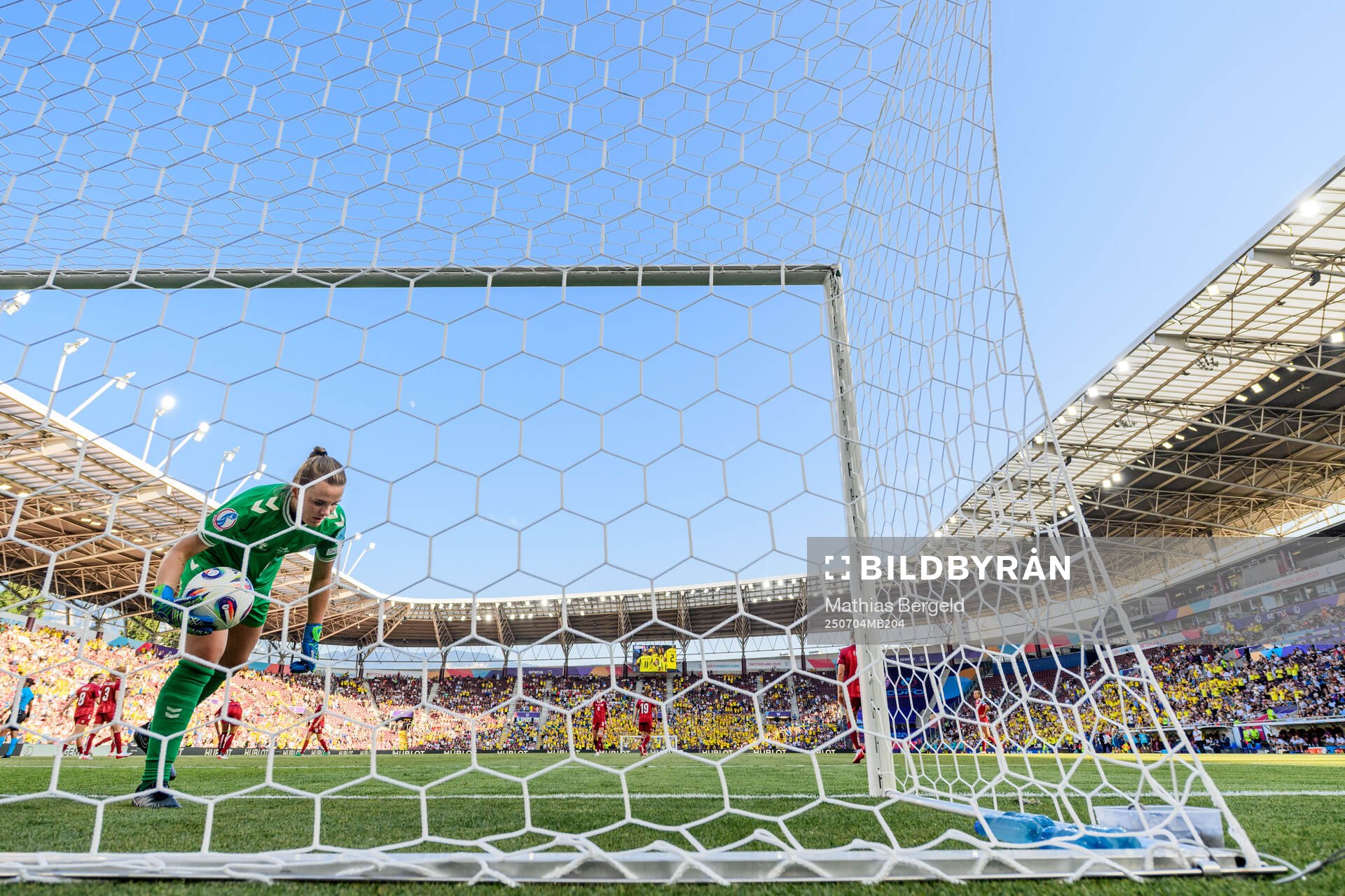 Goalkeeper Maja Bay Østergaard of Denmark looks dejected