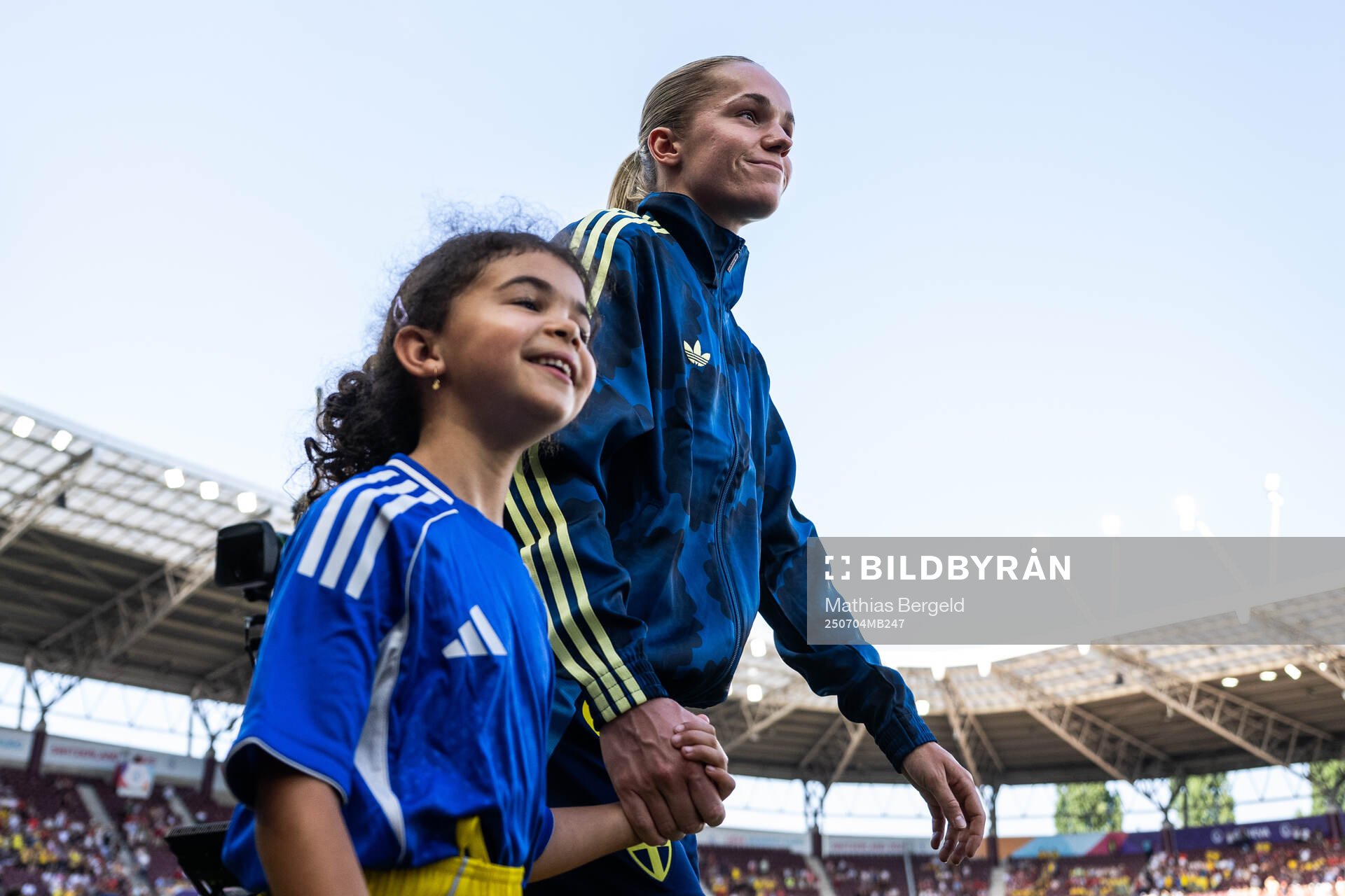 Hanna Lundkvist of Sweden enters the pitch