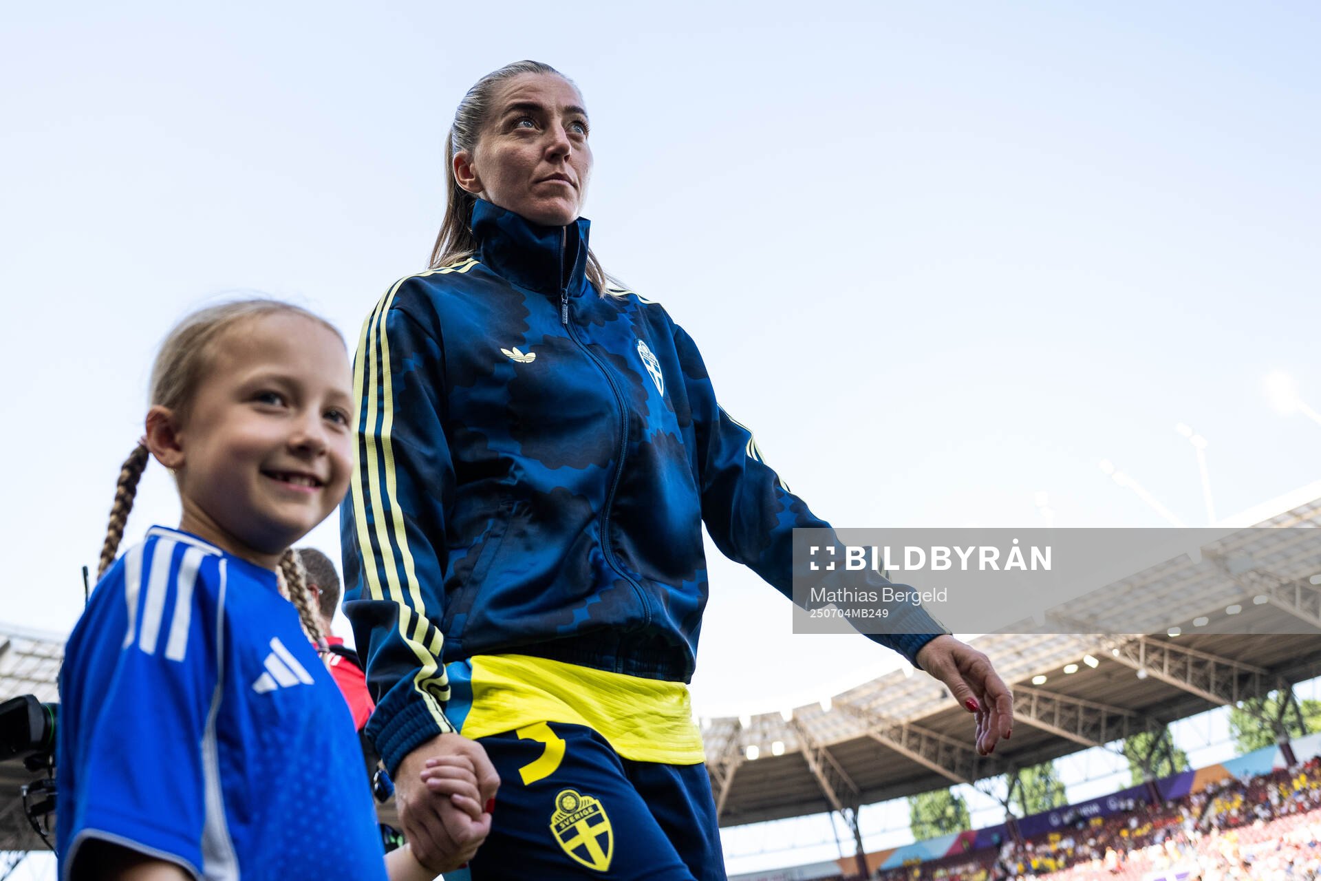 Linda Sembrant of Sweden enters the pitch