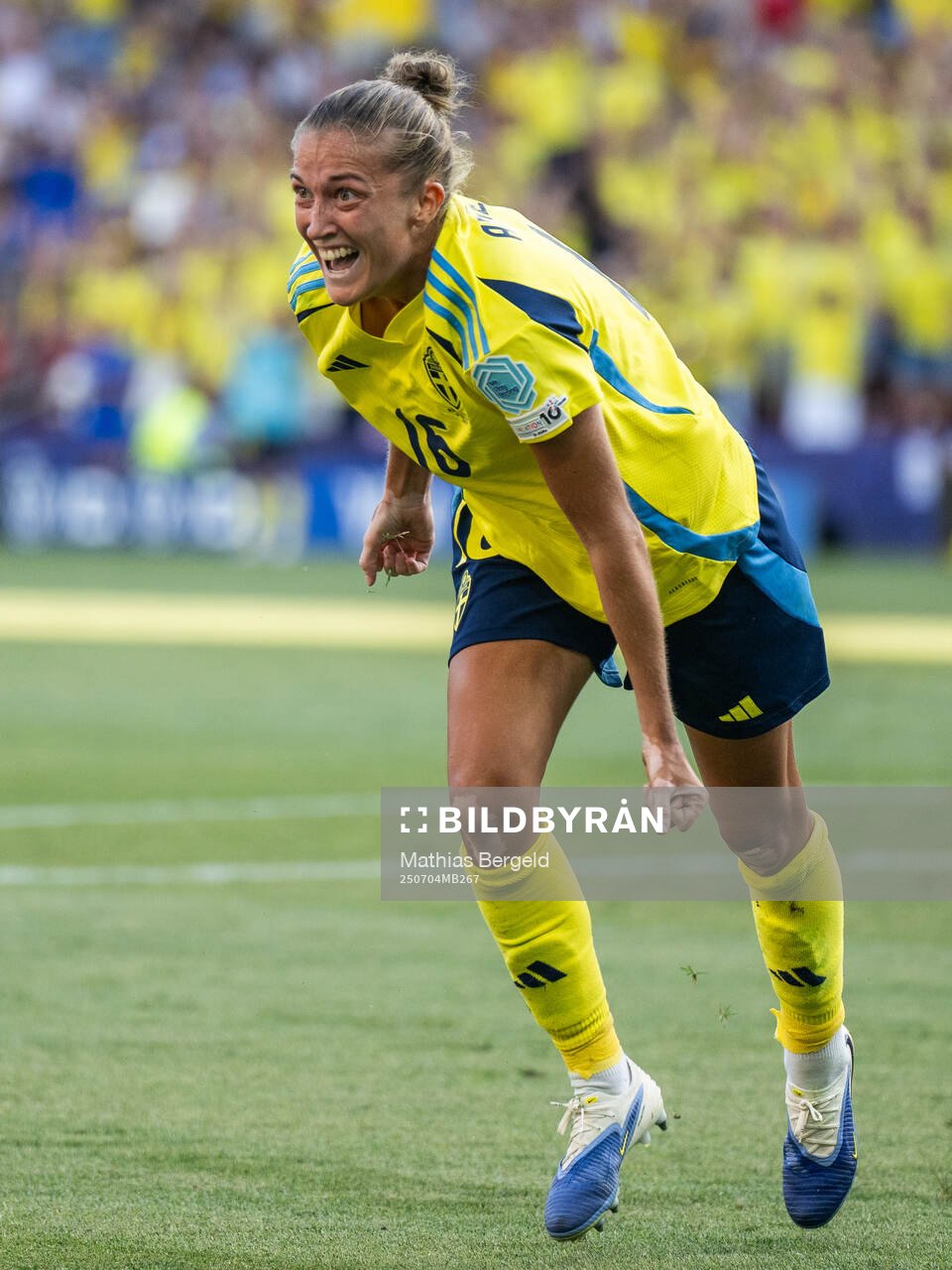 Filippa Angeldahl of Sweden celebrates
