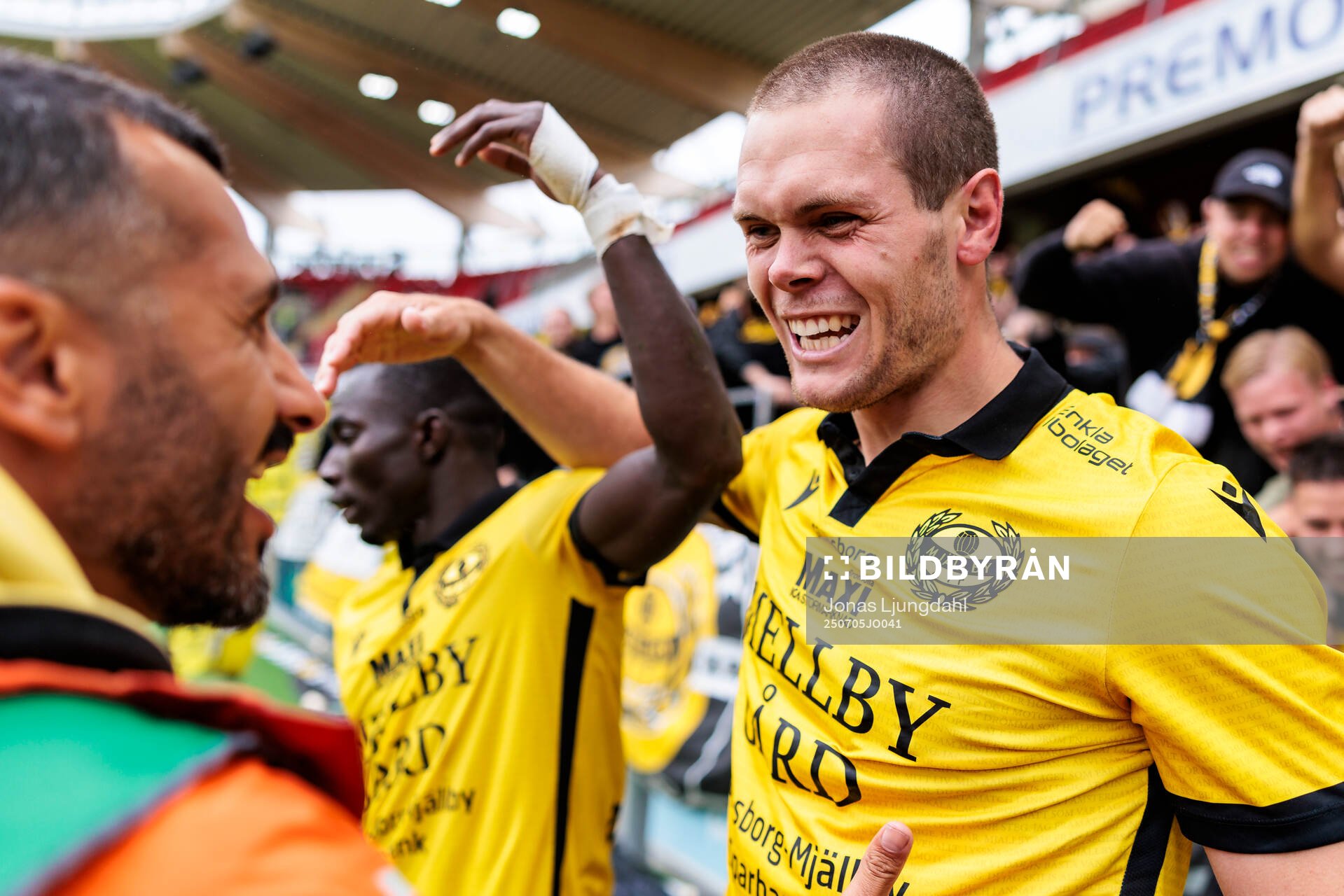 Mjällbys Jacob Bergström jublar