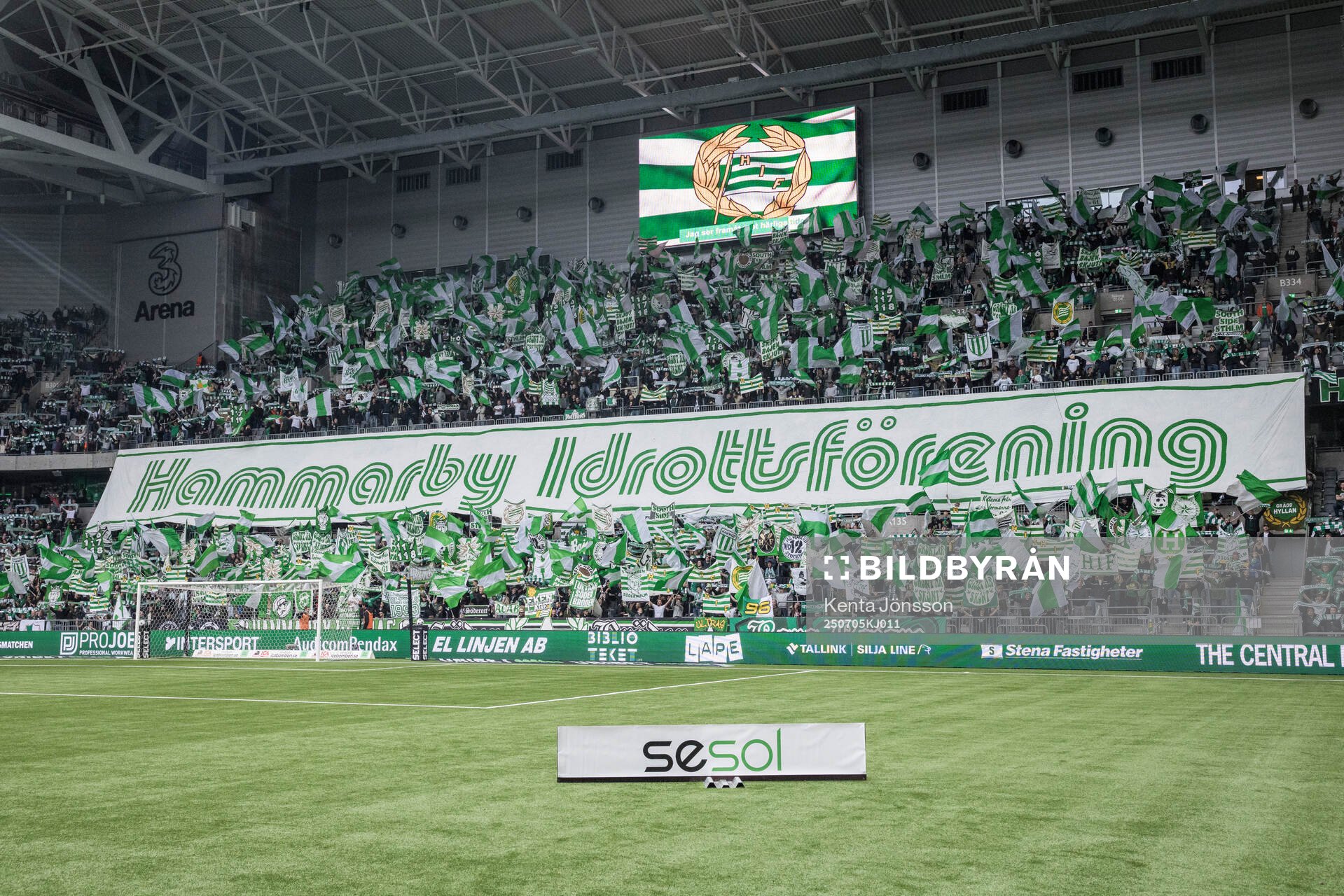 Hammarbys supportrar med ett tifo