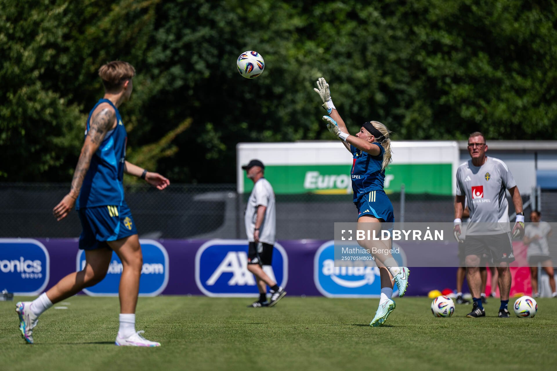 Goalkeeper Emma Holmgren of the Swedish women's national