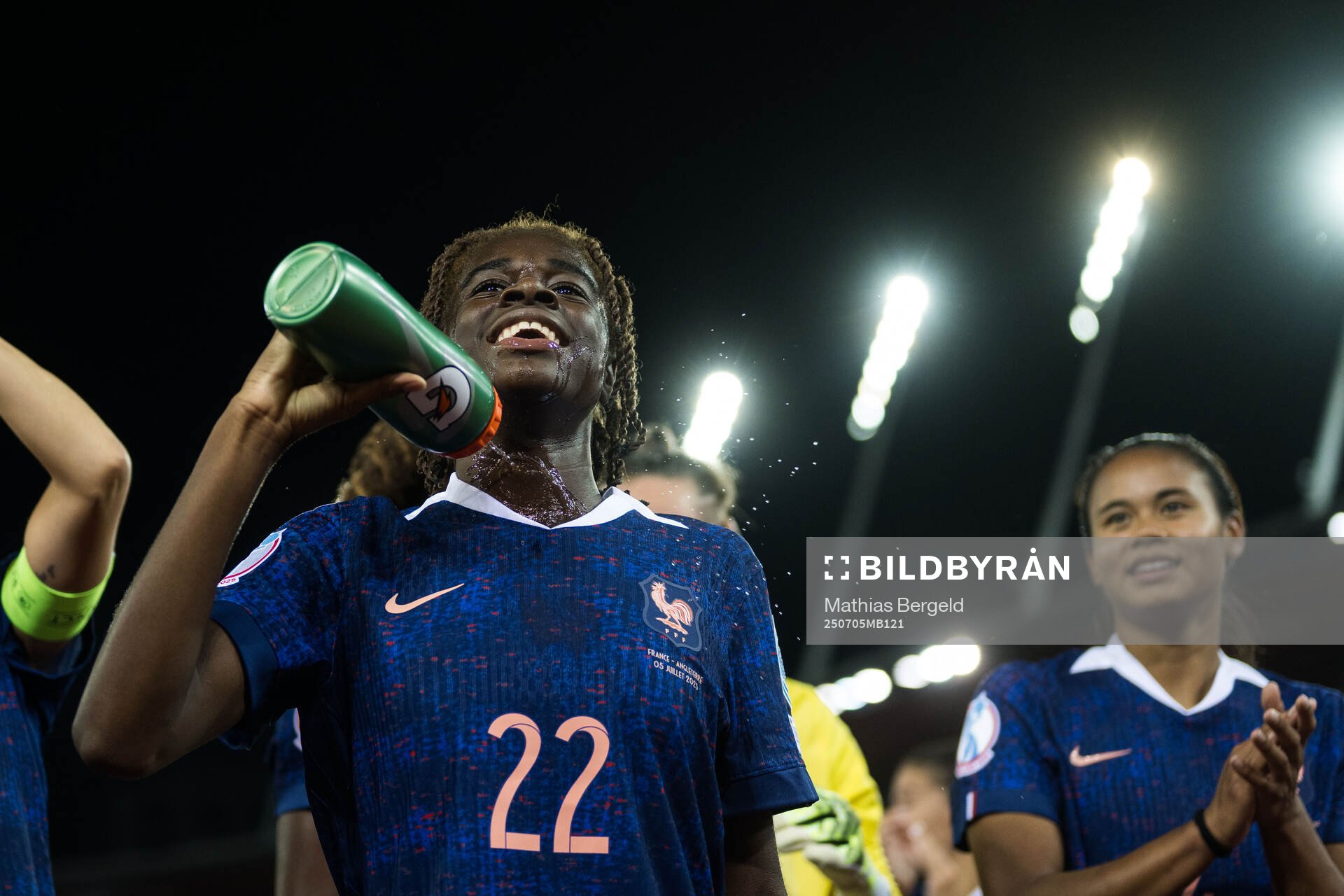 Melween N'Dongala of France celebrates afterthe UEFA