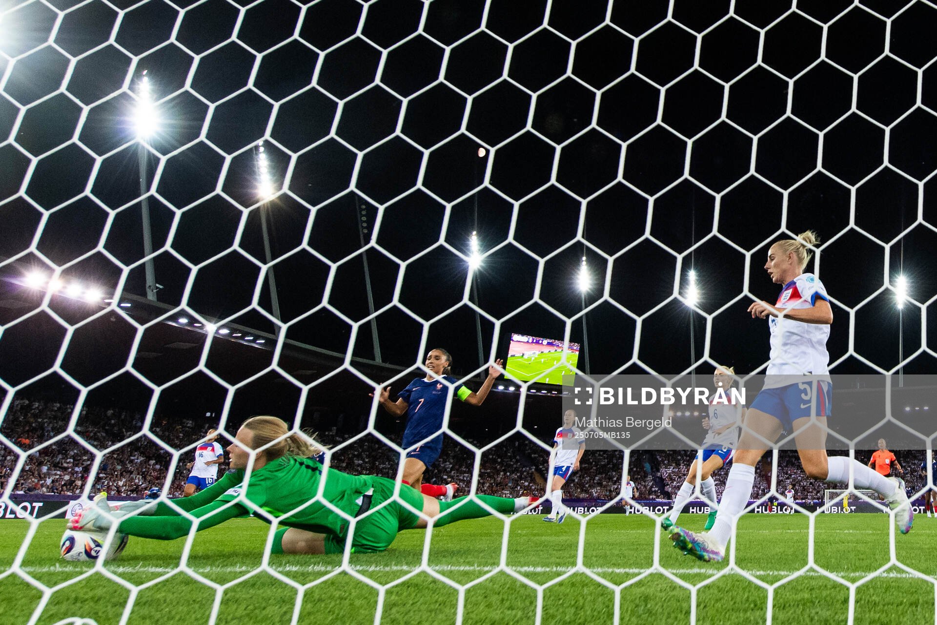 Goalkeeper Hannah Hampton and Alex Greenwood of England