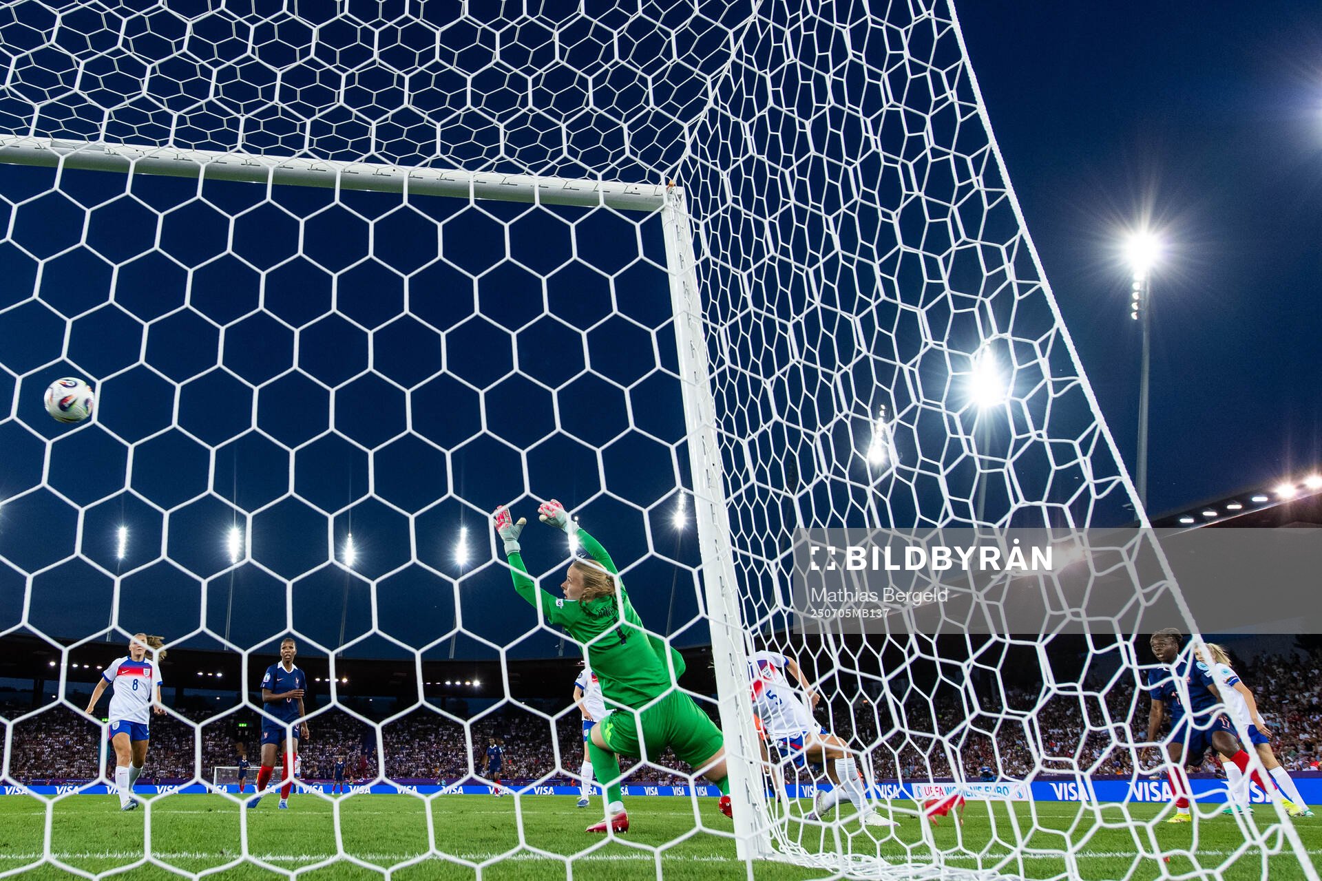 Sandy Baltimore of France scores 2-0 behind goalkeeper