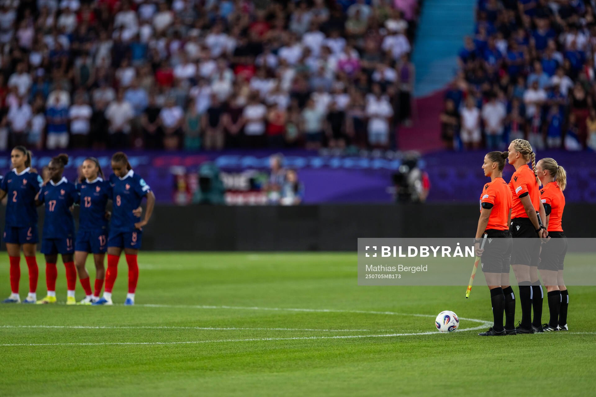 Assistant referee Almira Spahic, referee Tess Olofsson and