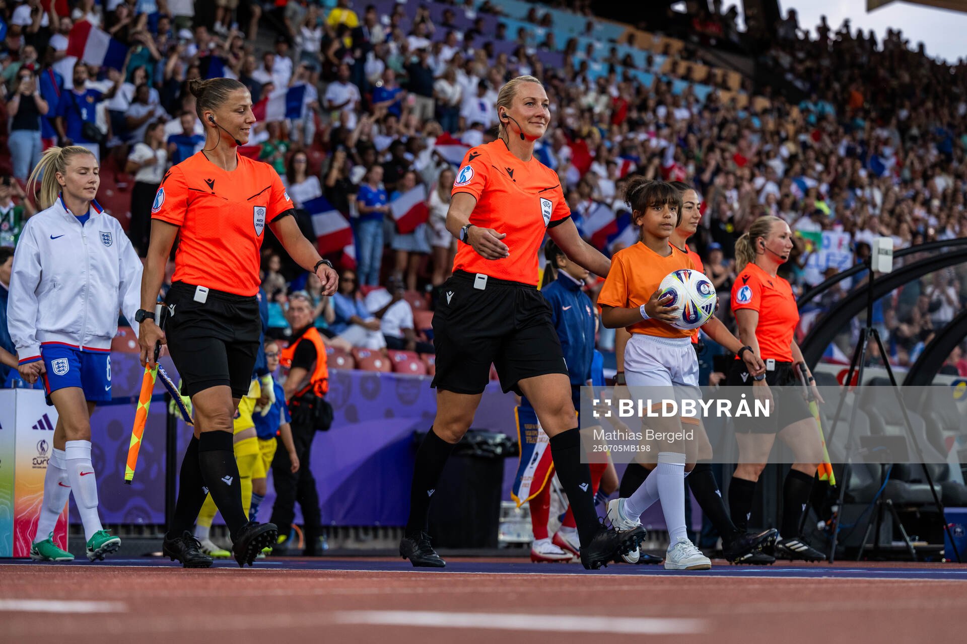 Assistant referee Almira Spahic, referee Tess Olofsson and
