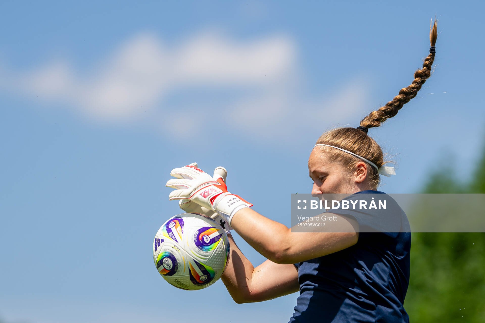 Goalkeeper Aurora Mikalsen of the Norwegian women's