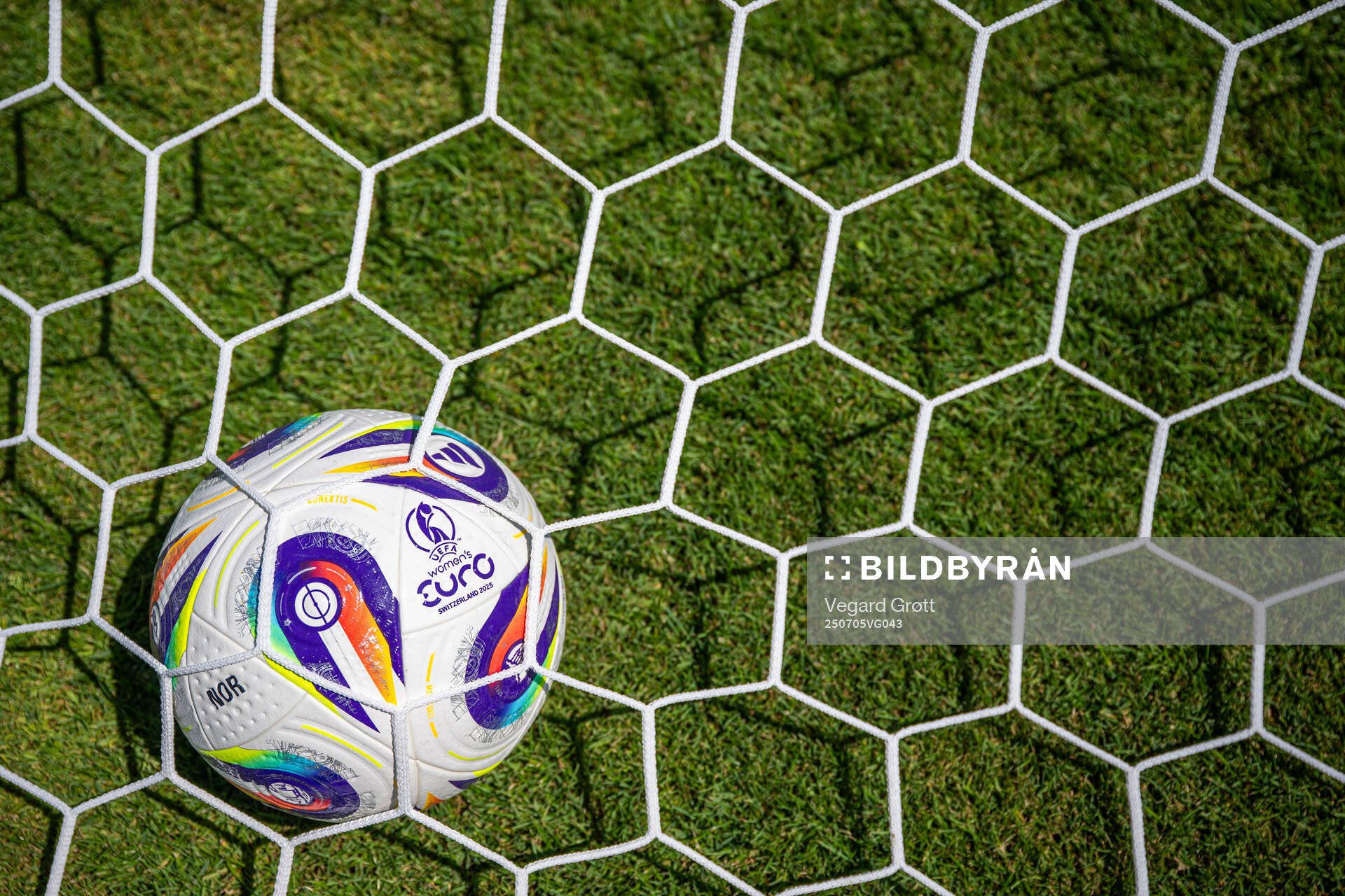 The official Adidas matchball at a training session with