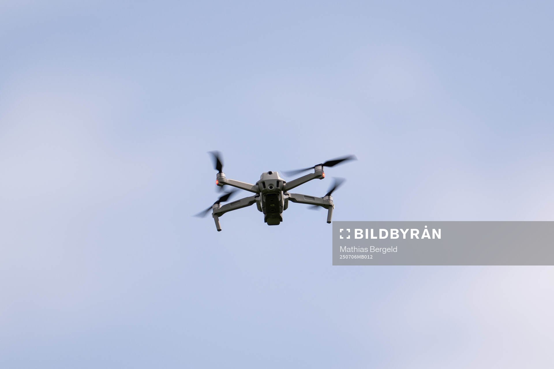 A drone at a training session with the Swedish women's