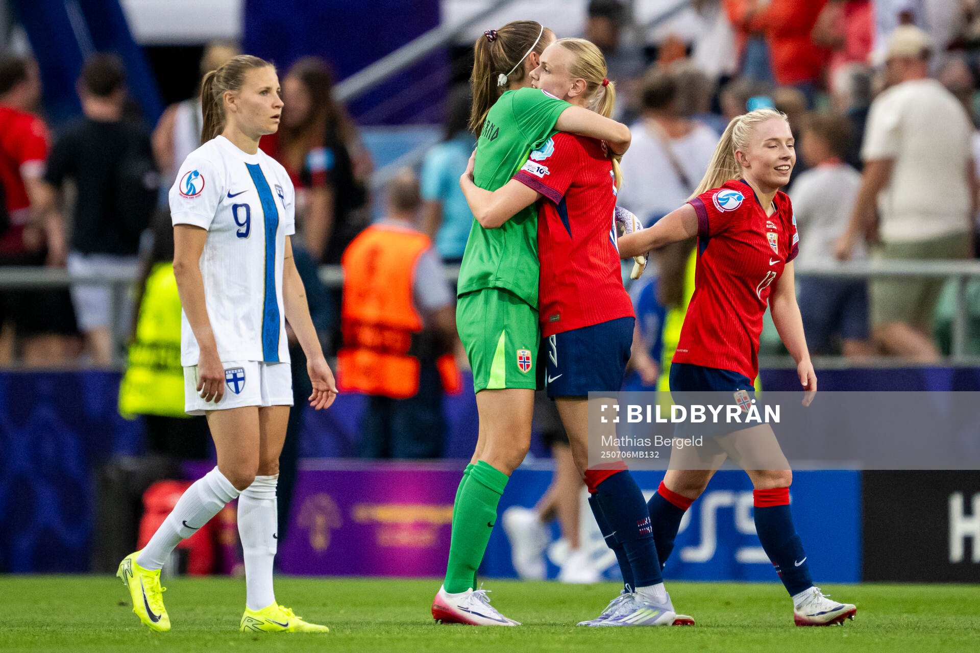 Katariina Kosola of Finland looks dejected and goalkeeper
