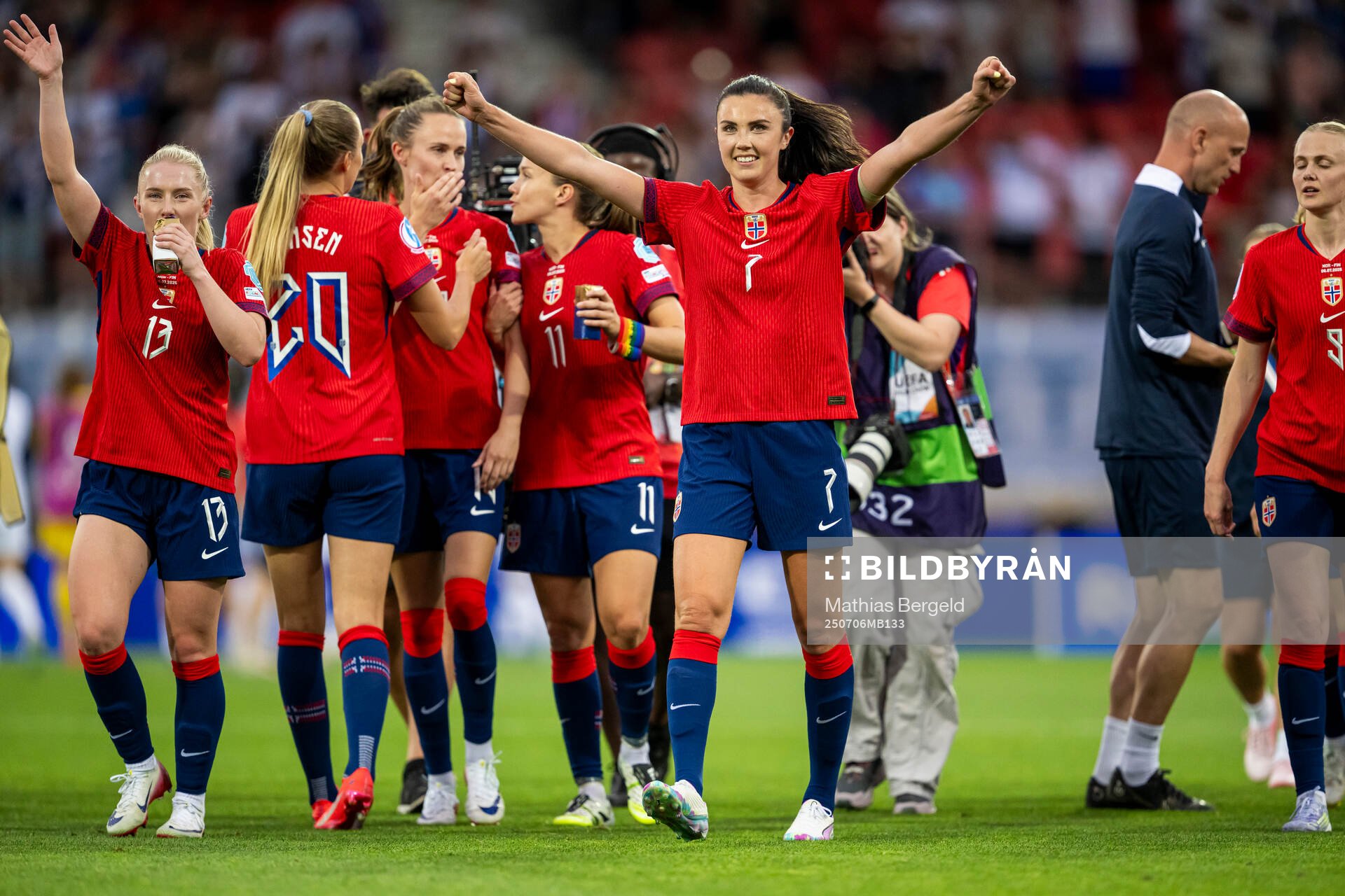 Ingrid Syrstad Engen of Norway celebrates