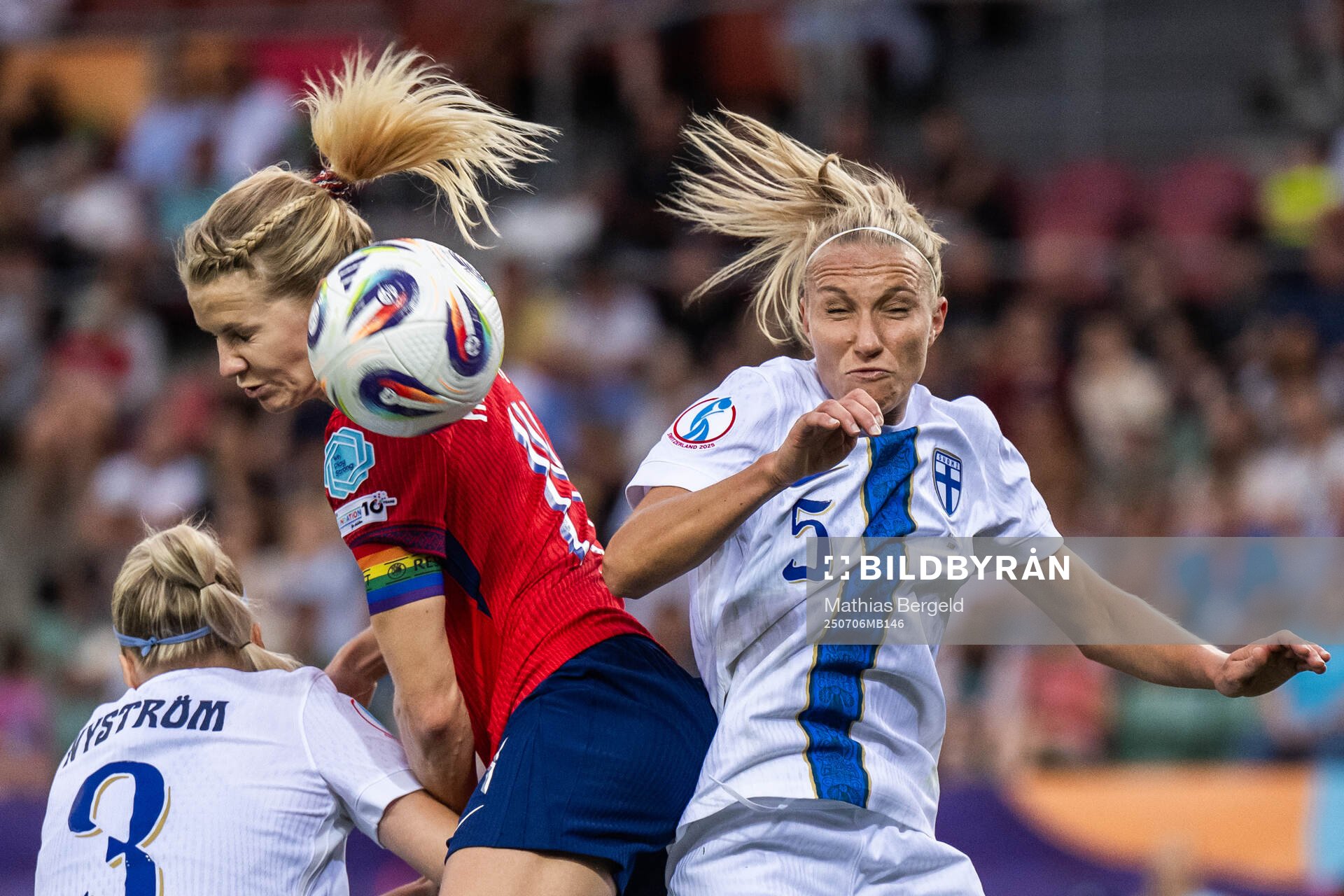 Eva Nyström and Emma Koivisto of Finland compete for the