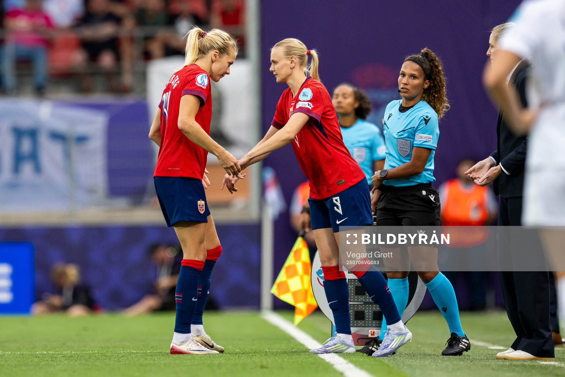 Ada Hegerberg and Karina Sævik of Norway