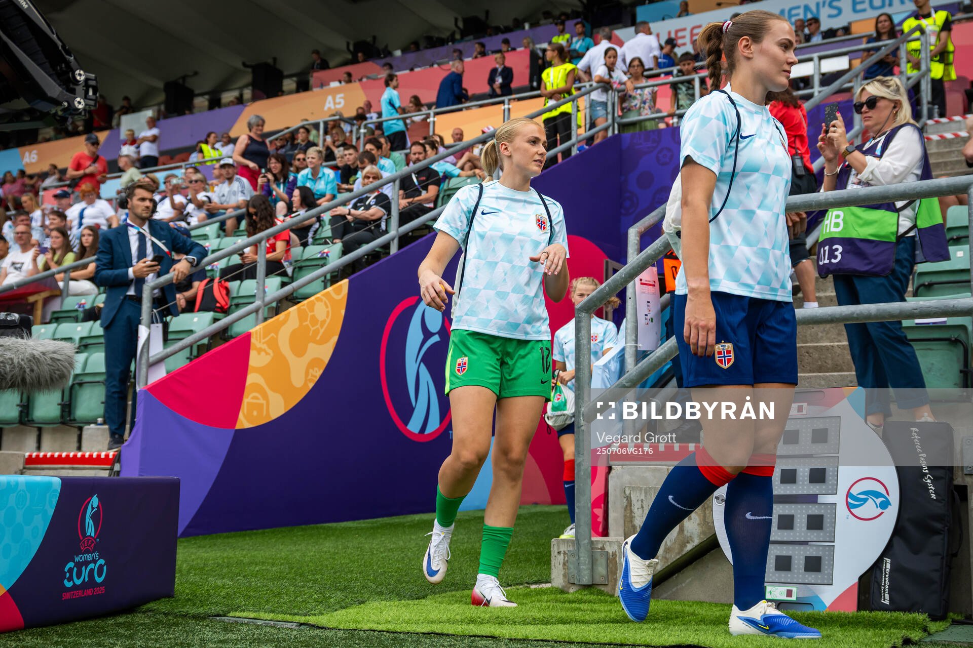Goalkeeper Selma Panengstuen and Marthine Østenstad of