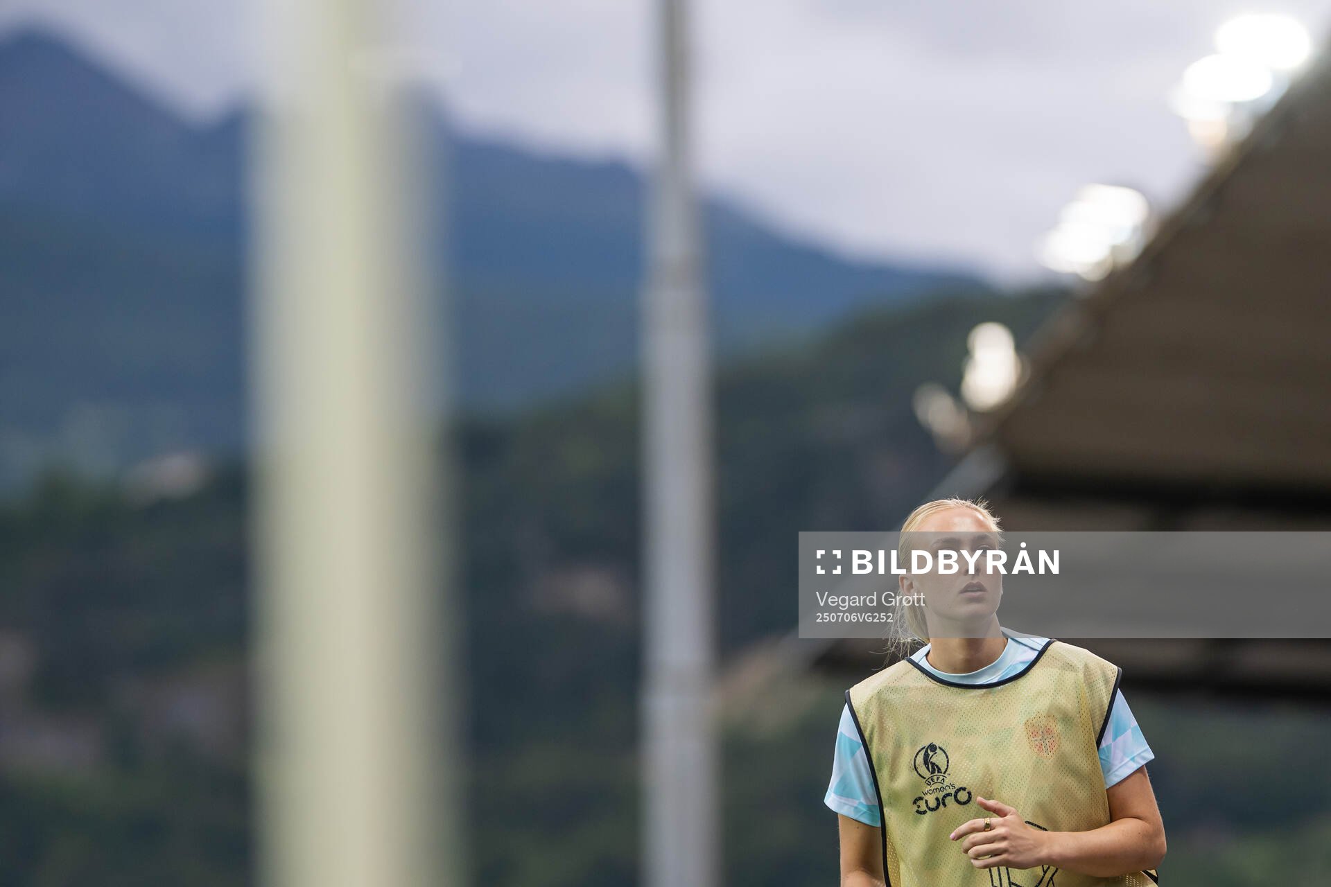 Goalkeeper Selma Panengstuen of Norway warms up