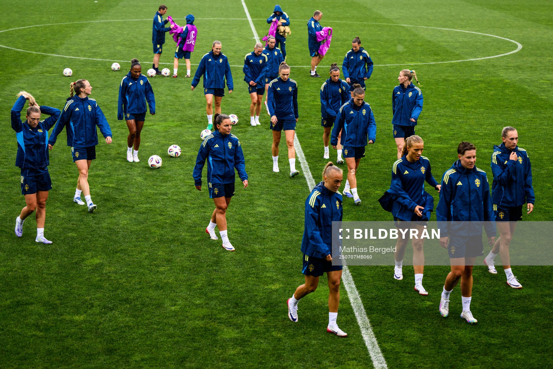 Players of the Swedish women's national football team at a