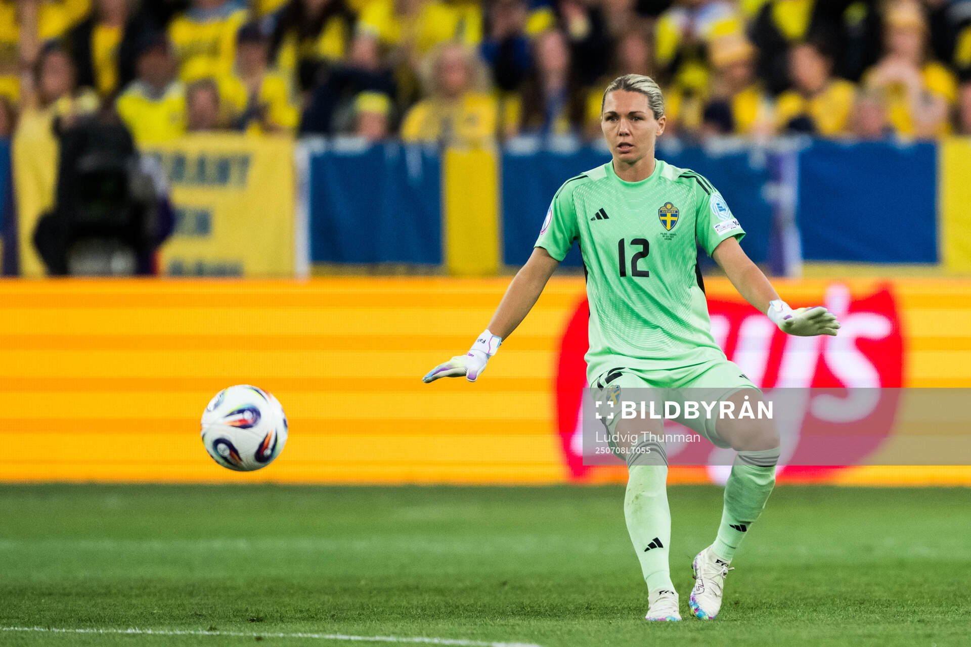 Goalkeeper Jennifer Falk of Sweden