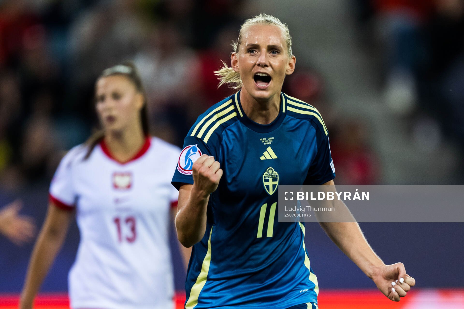 Stina Blackstenius of Sweden celebrates