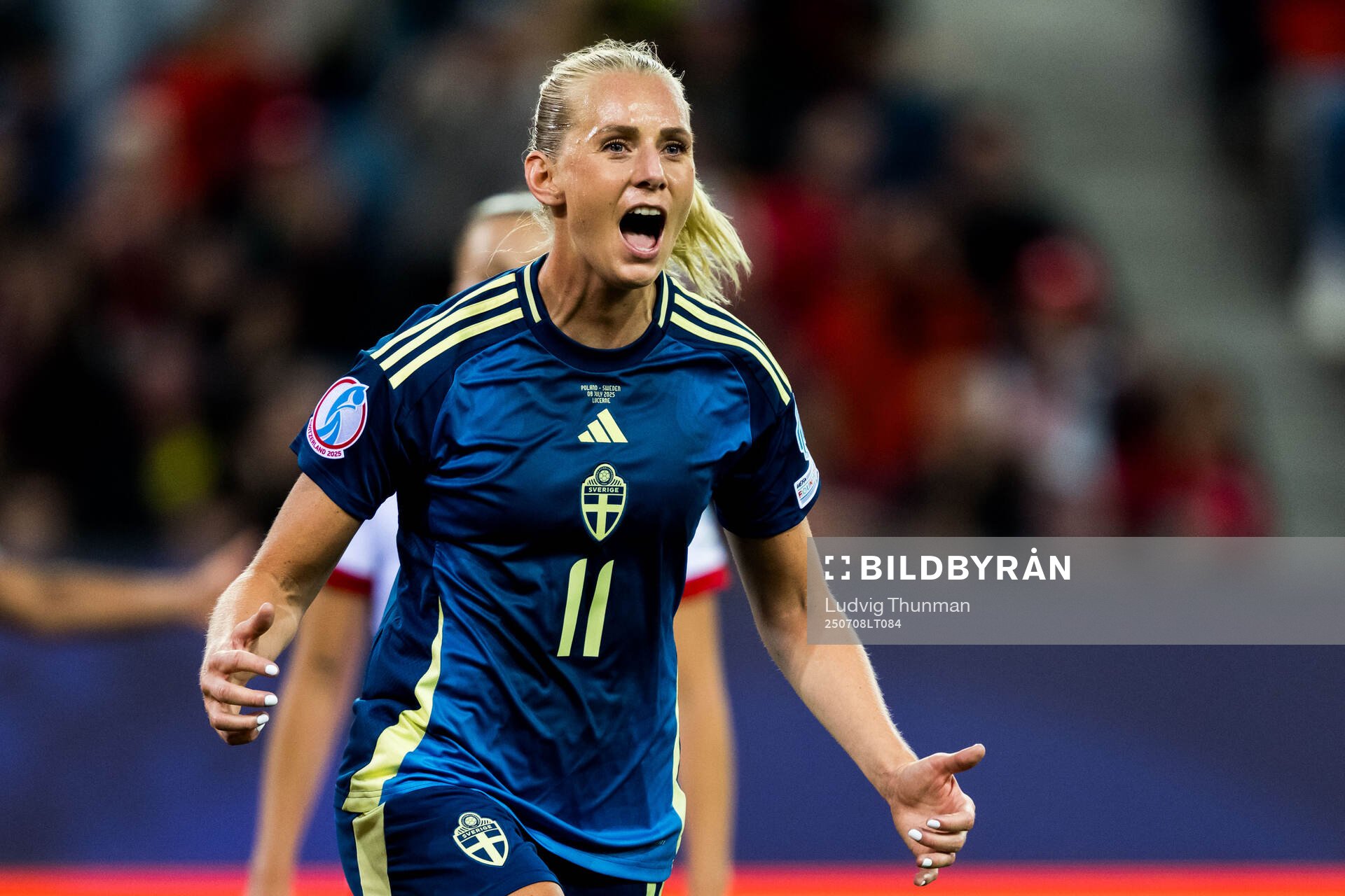 Stina Blackstenius of Sweden celebrates
