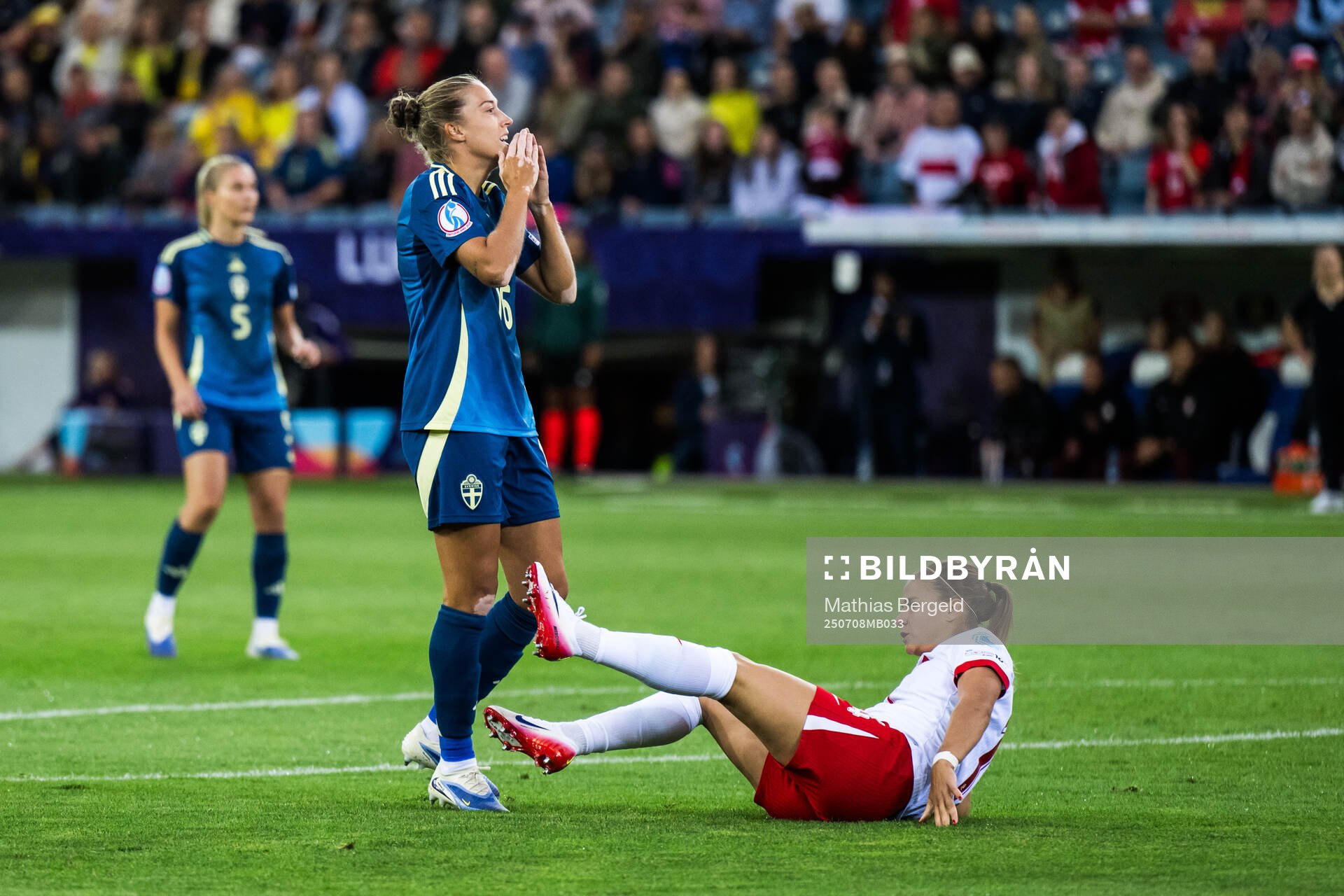 Filippa Angeldahl of Sweden looks dejected