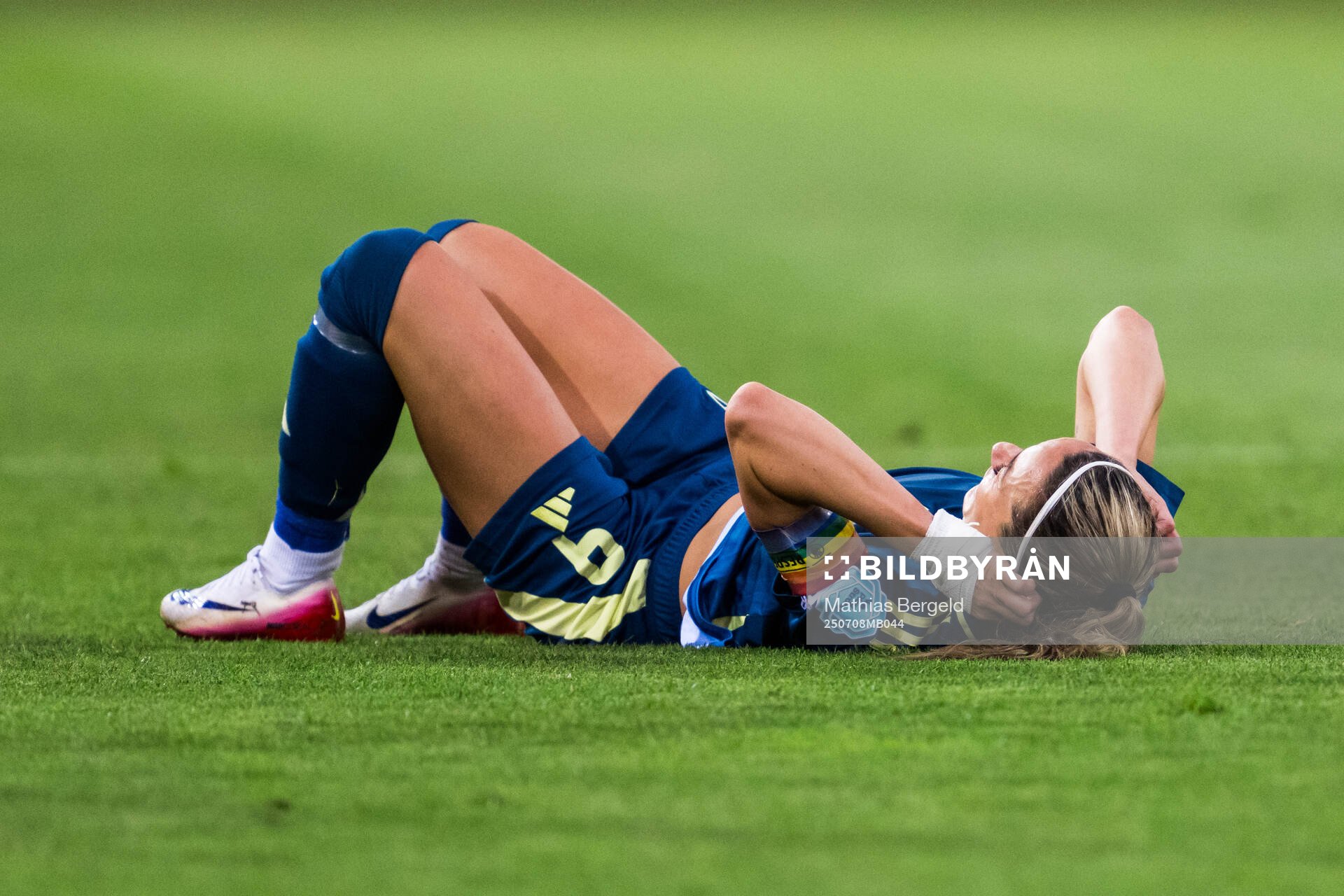 Kosovare Asllani of Sweden in pain