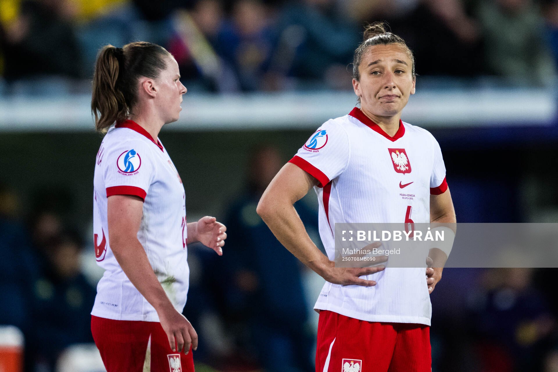 Sylwia Matysik of Poland looks dejected
