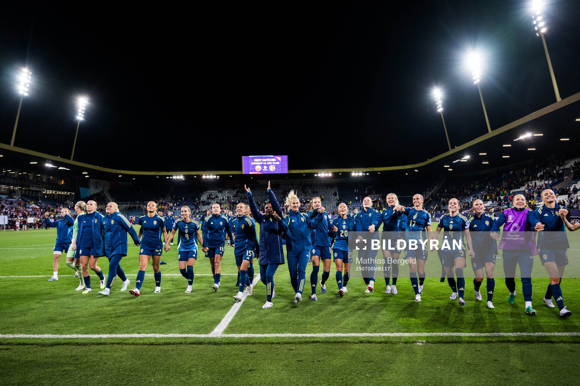 Players of Sweden celebrate