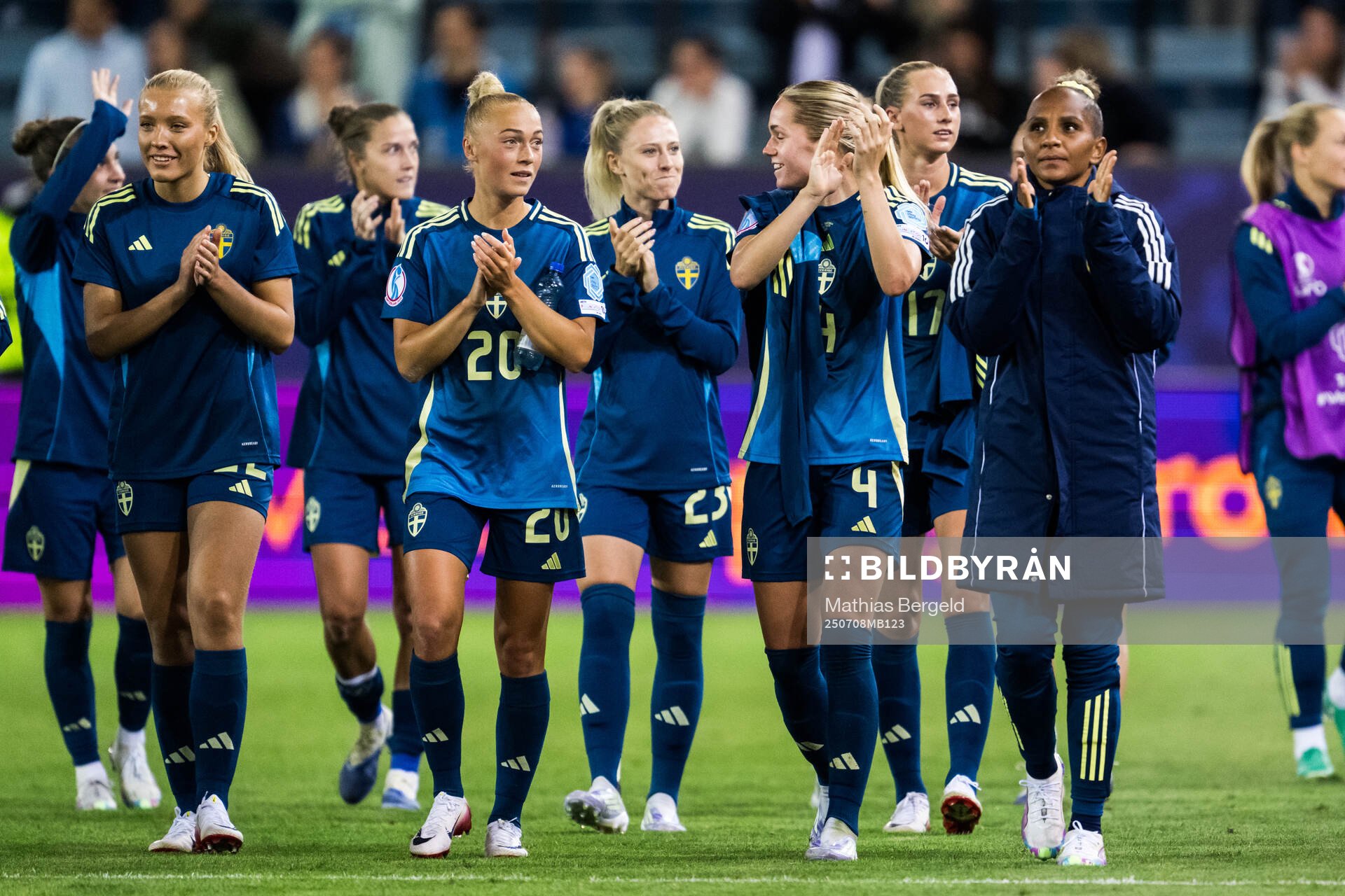 Players of Sweden celebrate