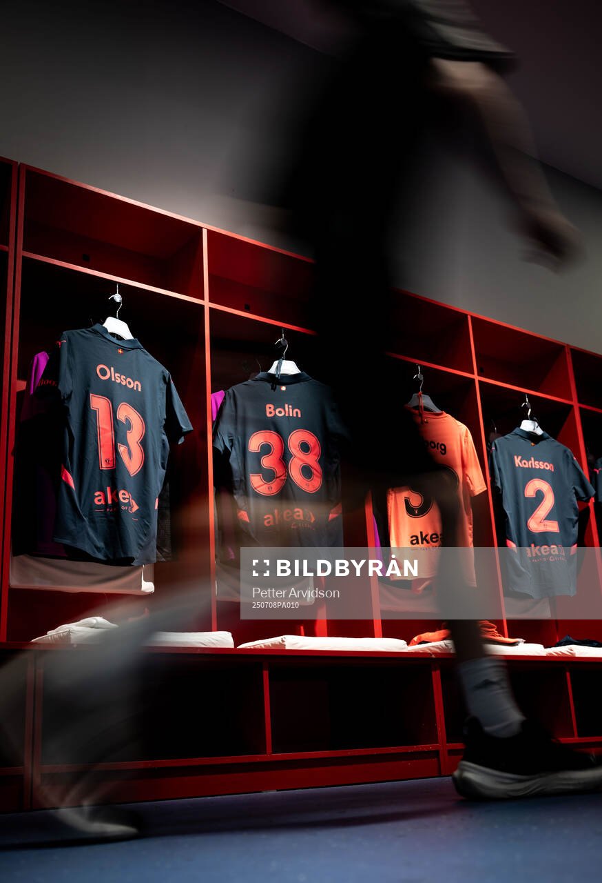 The kits of Martin Olsson, Hugo Bolin and Johan Karlsson of