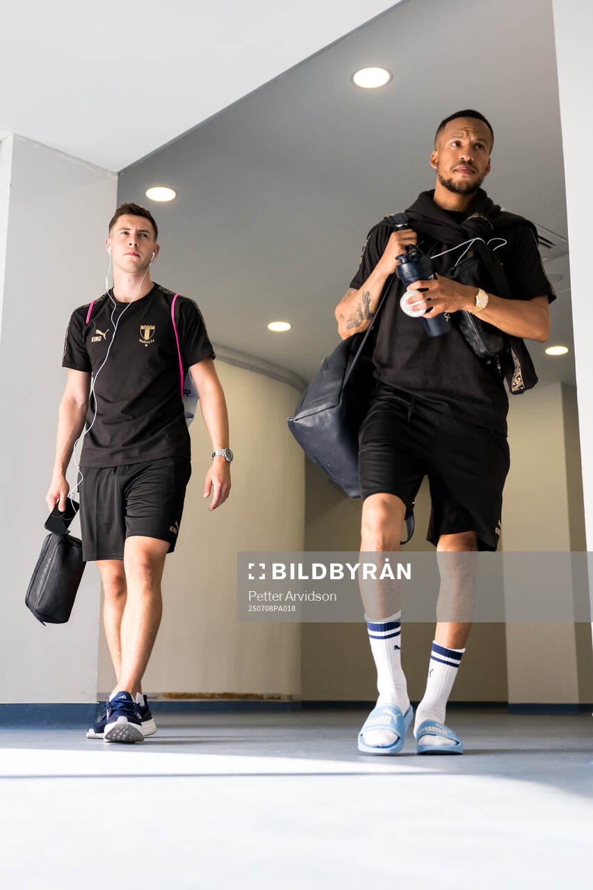 Lasse Berg Johnsen and Martin Olsson of Malmö FF