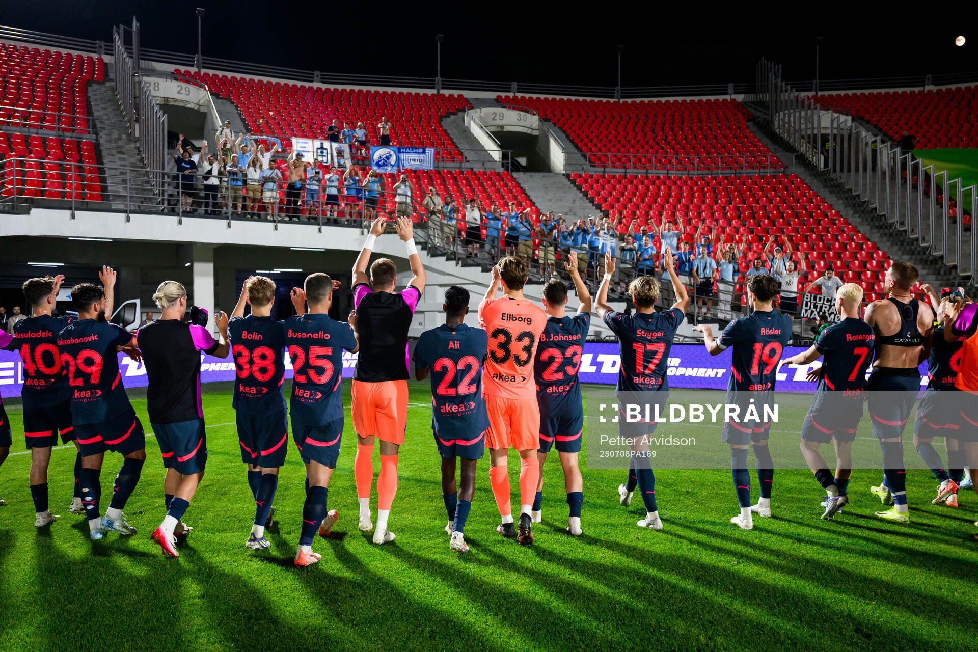 Players and fans of Malmö FF celebrate