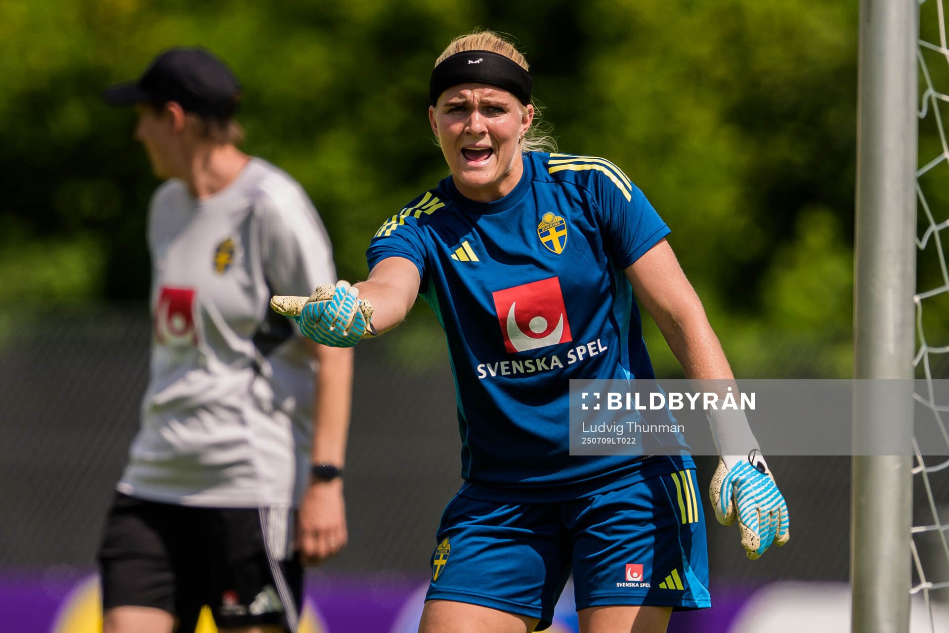 Goalkeeper Emma Holmgren of the Swedish women's national