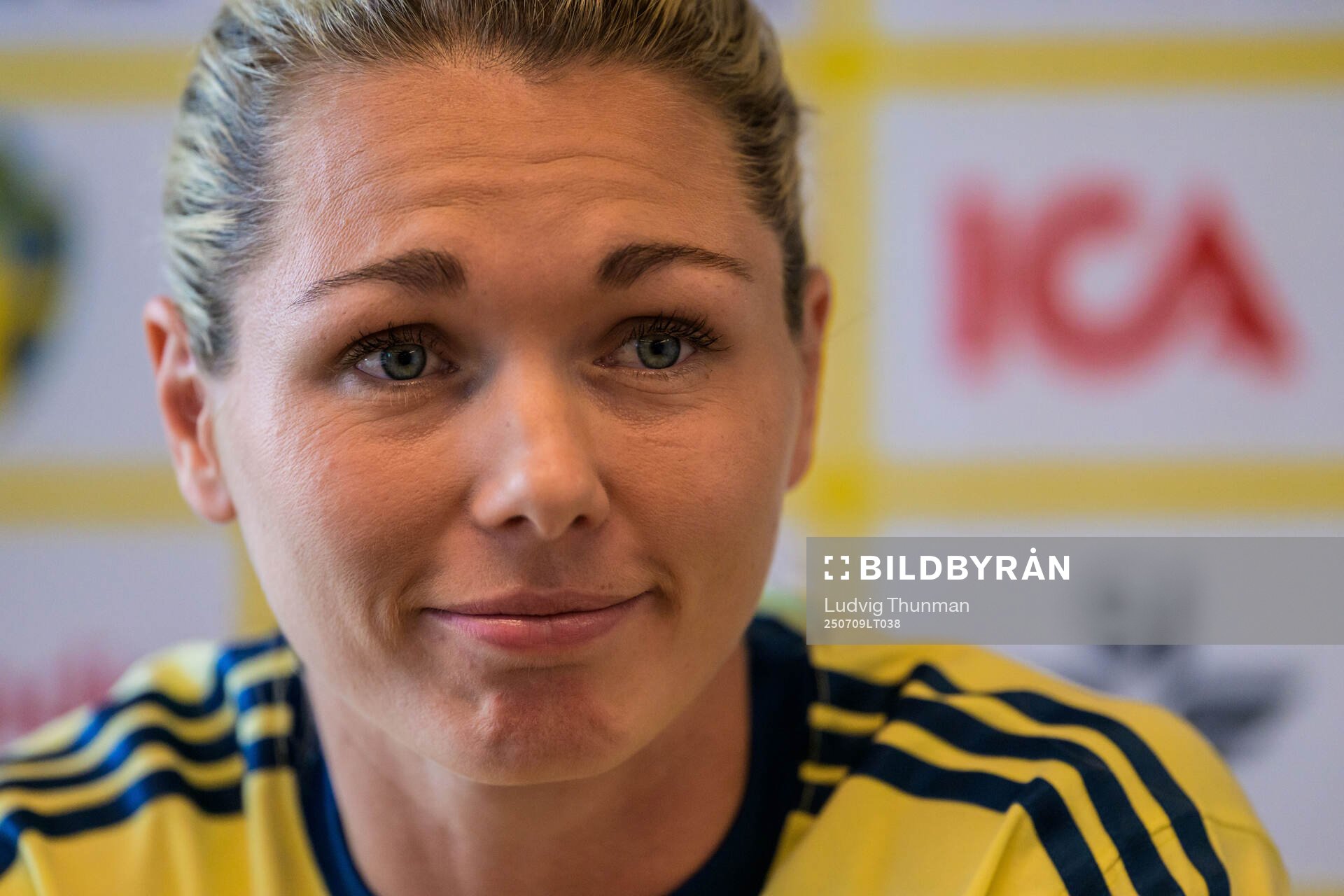 Goalkeeper Jennifer Falk of the Swedish women's national