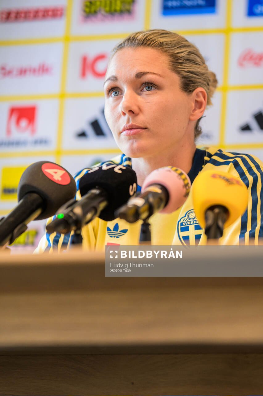 Goalkeeper Jennifer Falk of the Swedish women's national