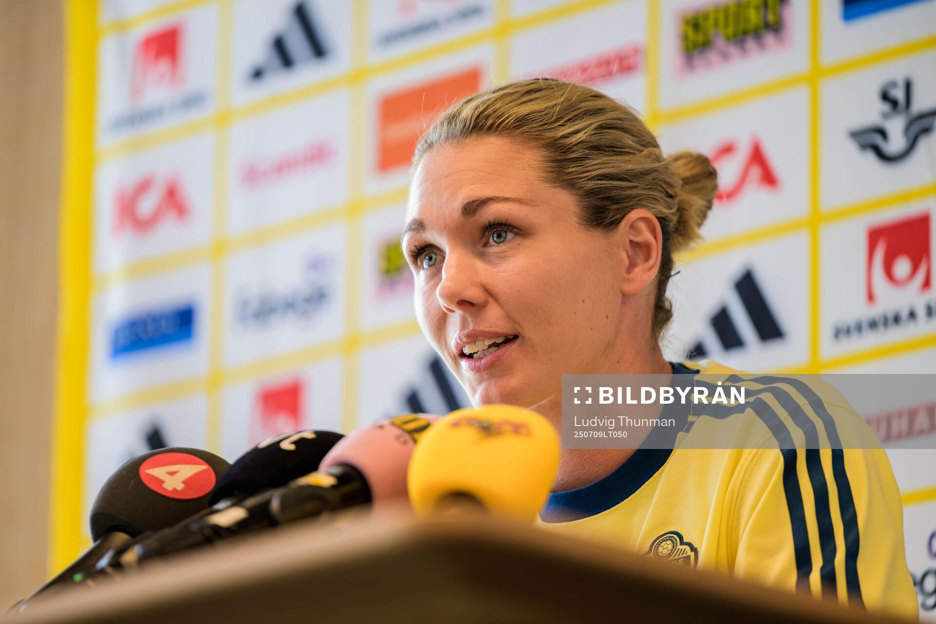 Goalkeeper Jennifer Falk of the Swedish women's national