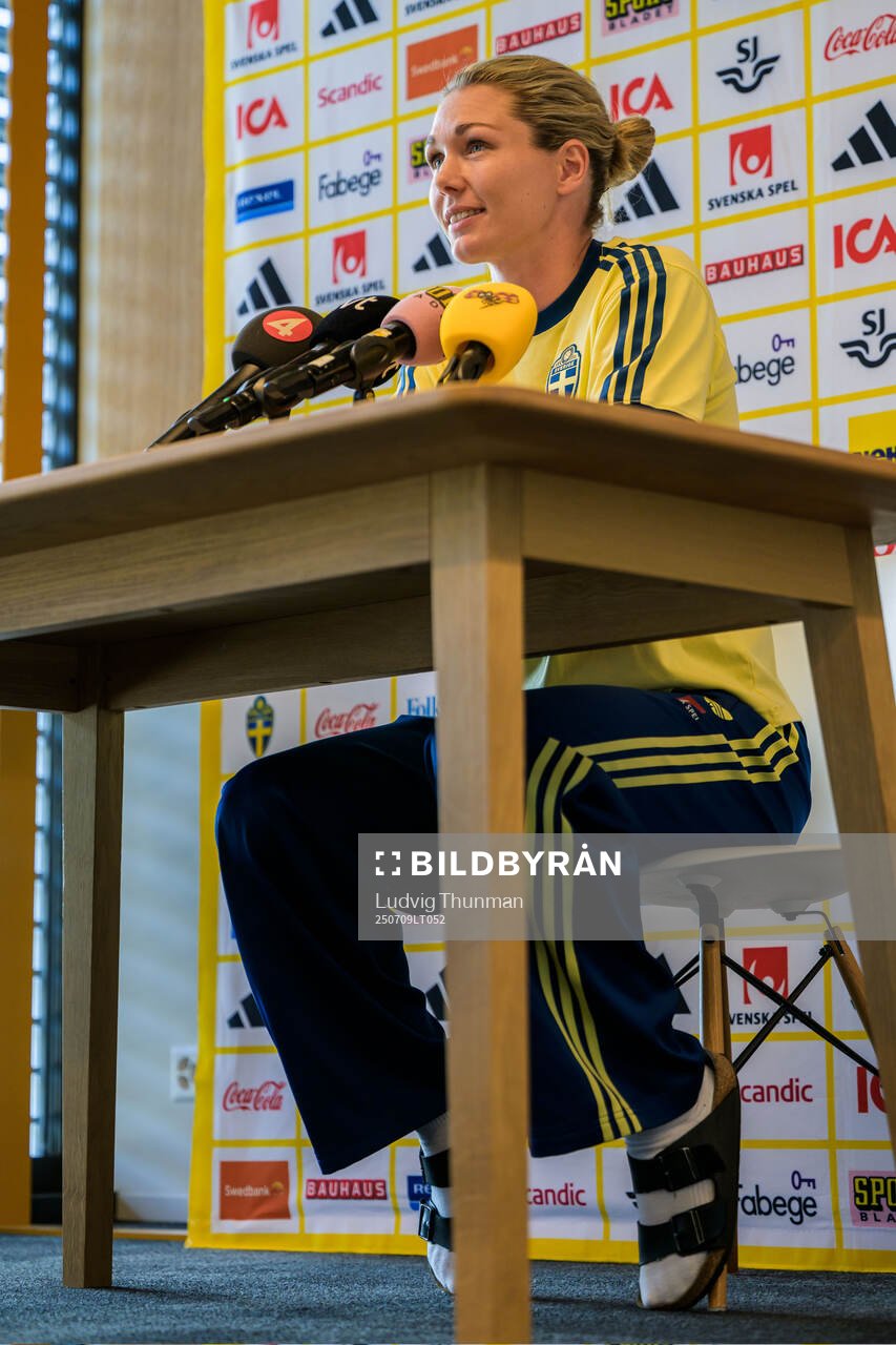 Goalkeeper Jennifer Falk of the Swedish women's national