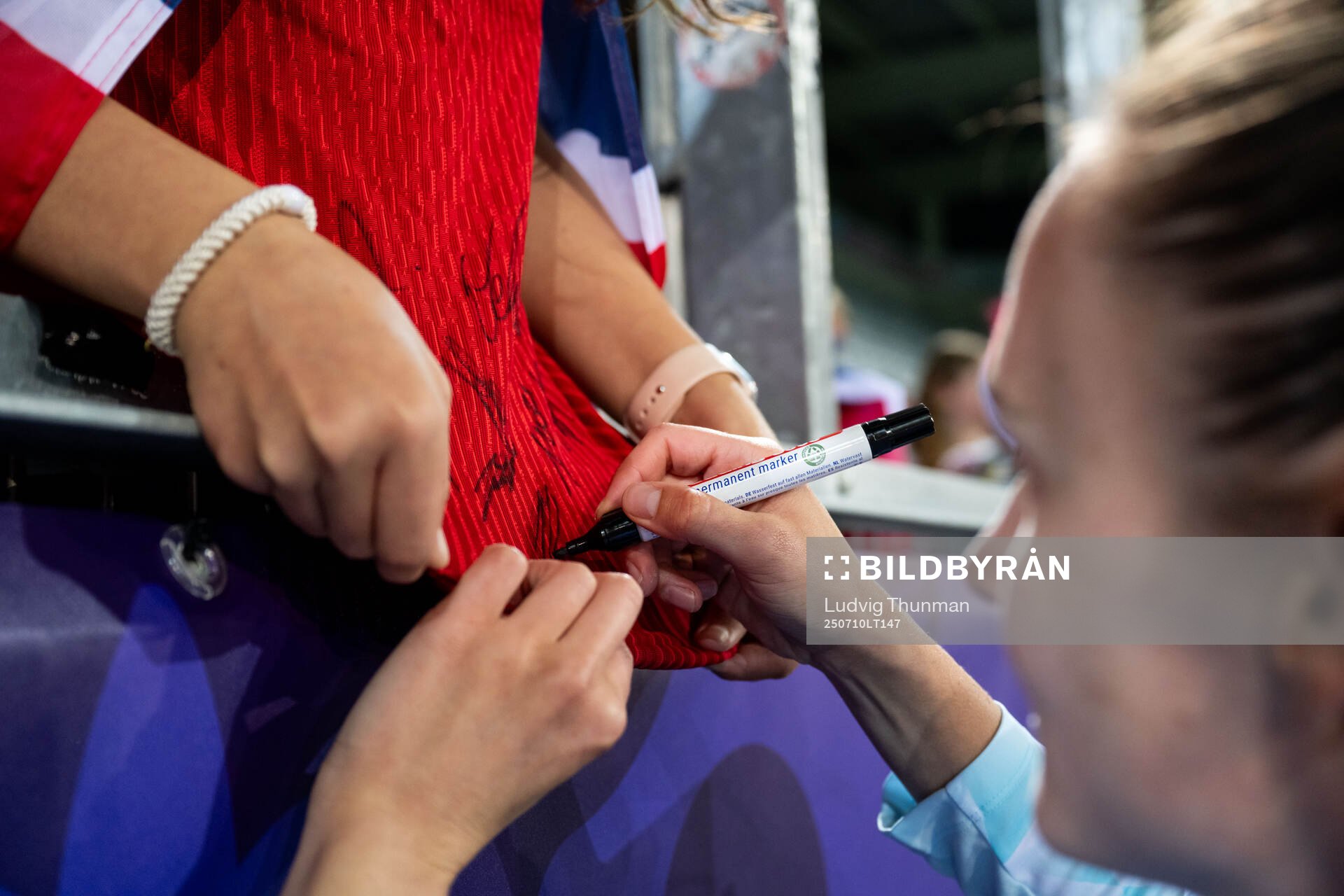 Caroline Graham Hansen of Norway with fans