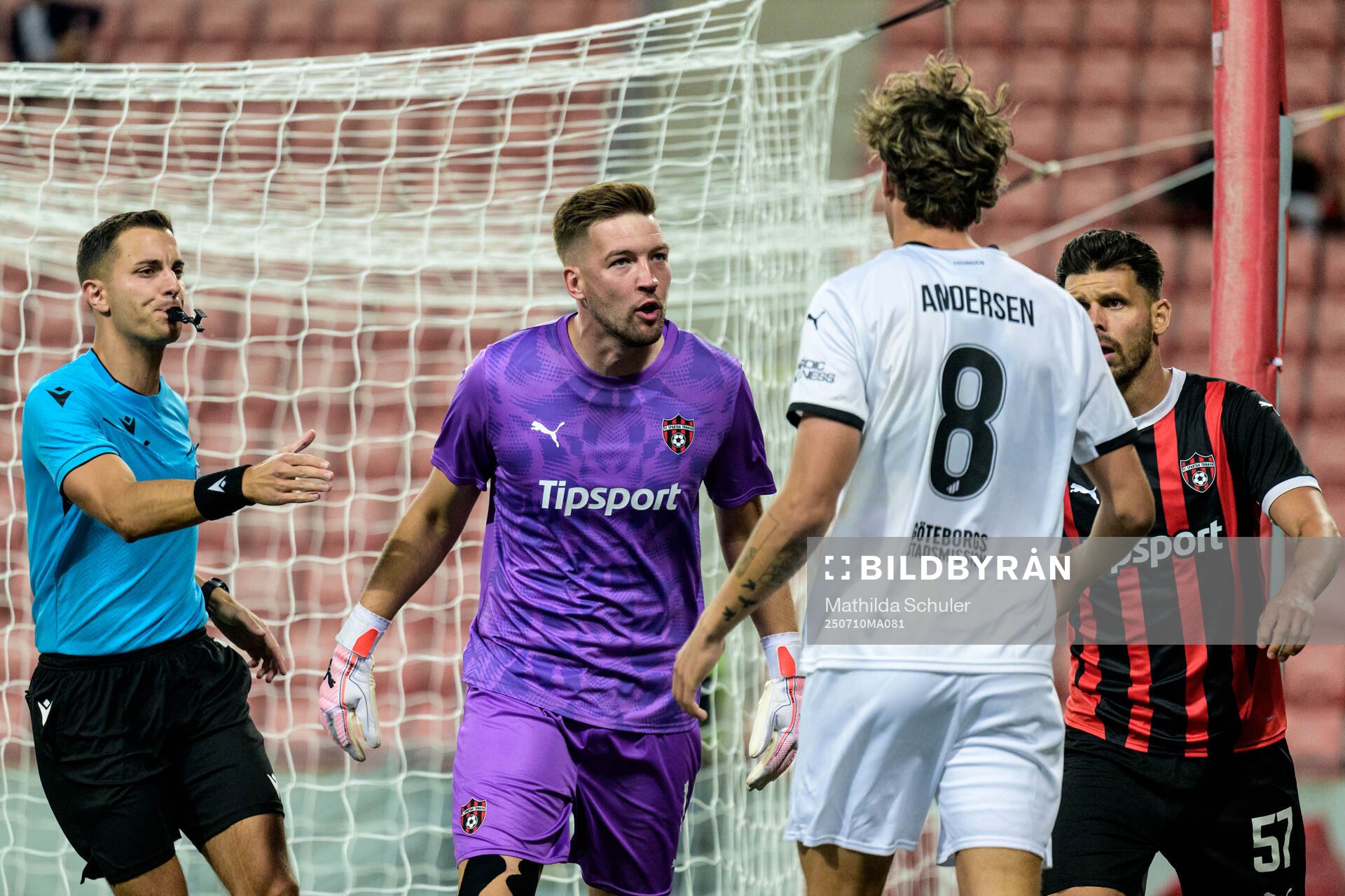 Goalkeeper Ziga Frelih of Spartak Trnava and Silas Andersen