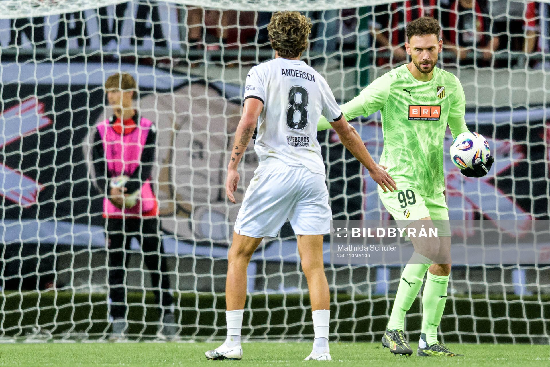 Silas Andersen and goalkeeper Etrit Berisha of Häcken