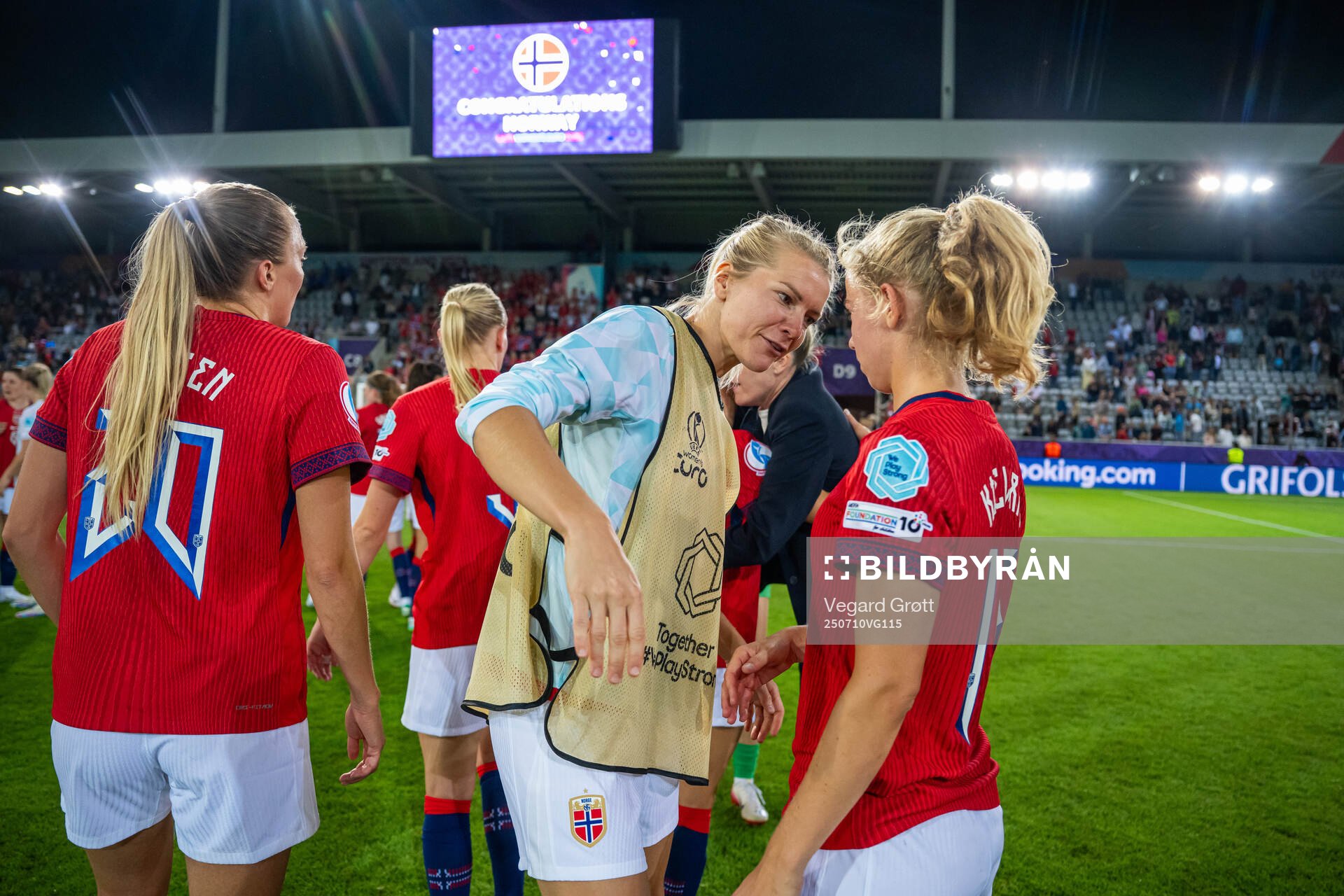 Ada Hegerberg and Justine Kielland of Norway celebrate