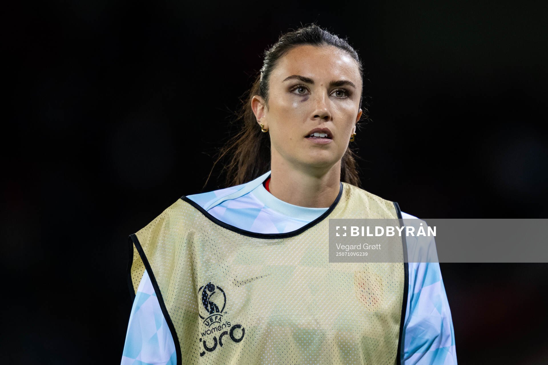 Ingrid Syrstad Engen of Norway warms up
