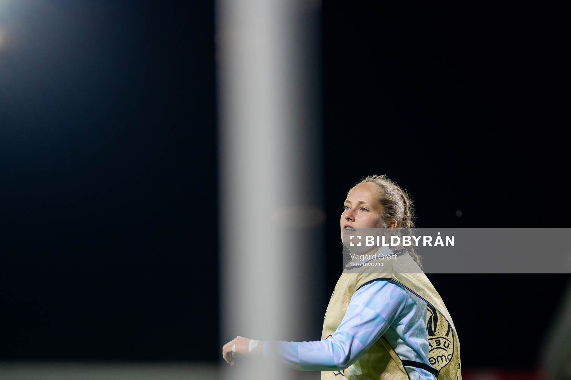 Goalkeeper Aurora Mikalsen of Norway warms up