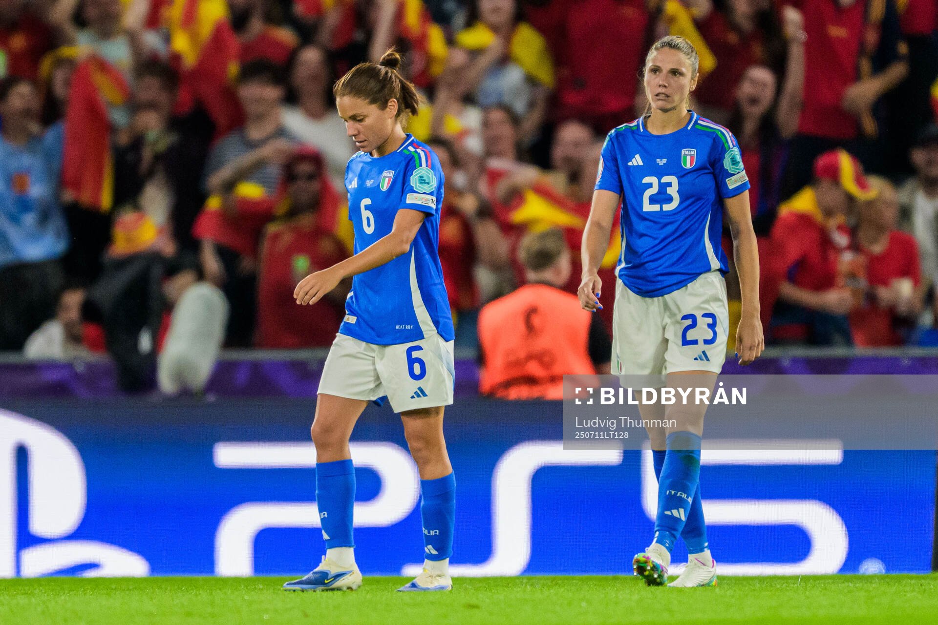 Manuela Giugliano and Cecilia Salvai of Italy looks dejected