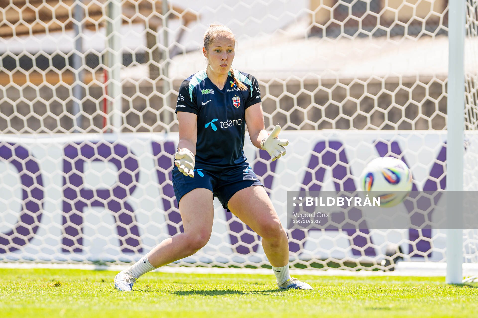 Goalkeeper Aurora Mikalsen of the Norwegian women's